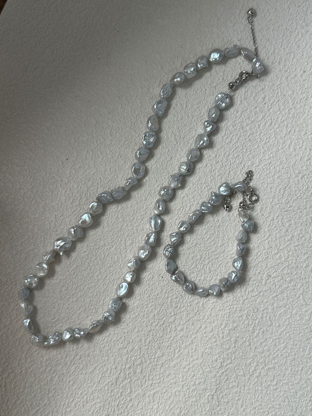 Blue Glimmer Baroque Pearl Necklace