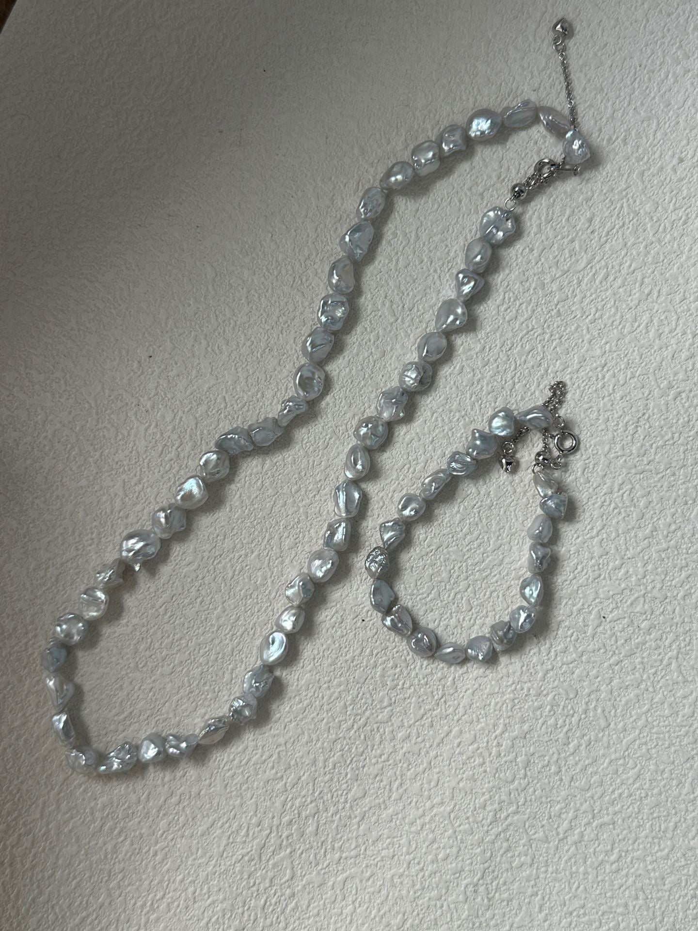 Blue Glimmer Baroque Pearl Necklace
