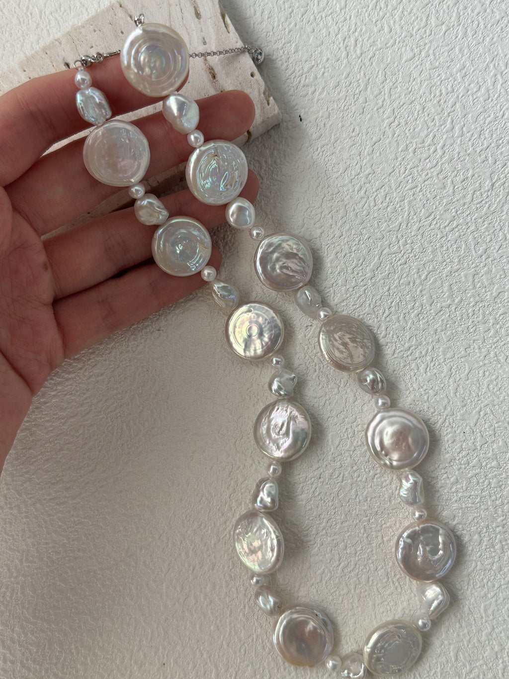 Sun & Moon Coin Pearl Necklace