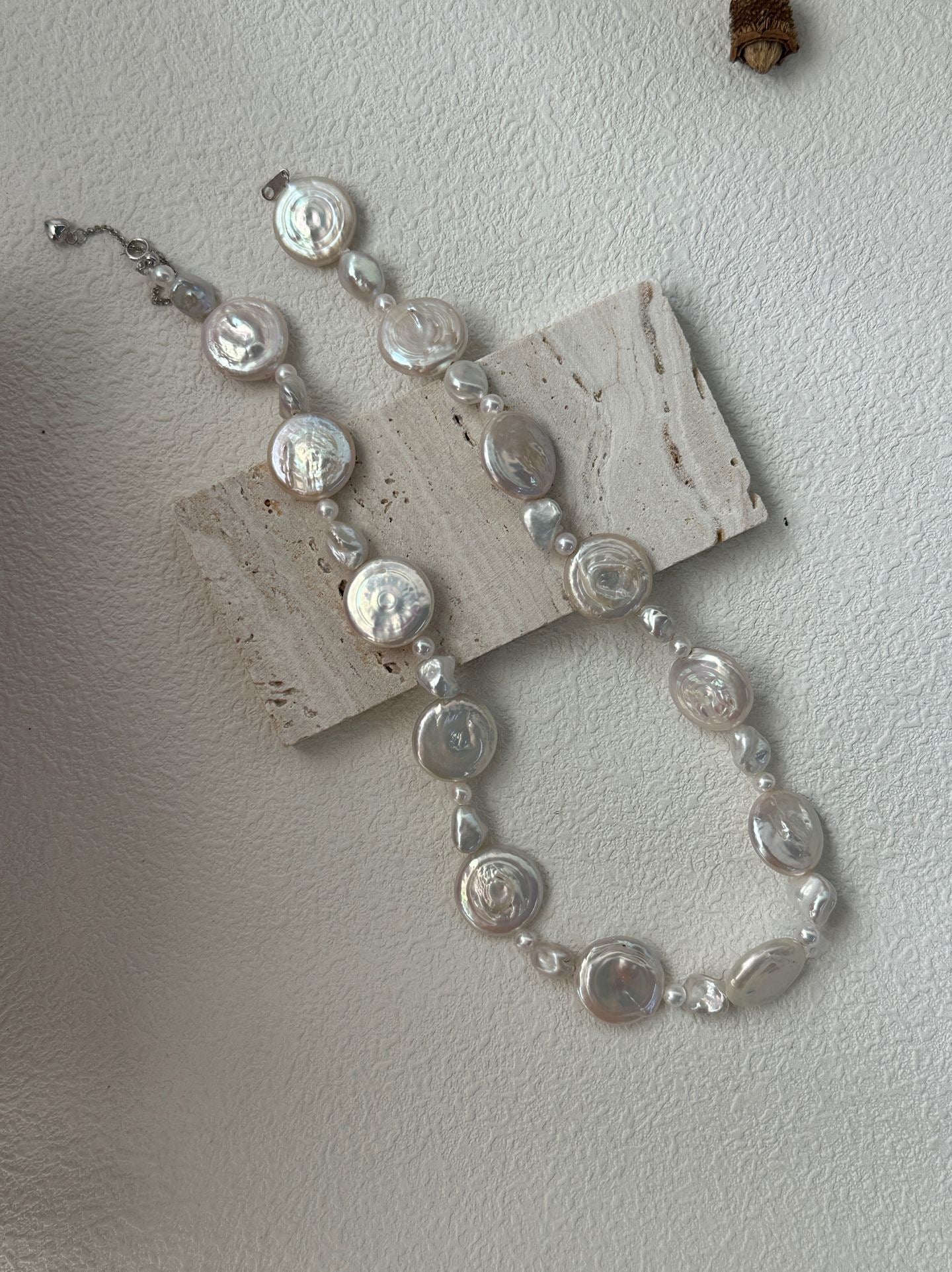 Sun & Moon Coin Pearl Necklace