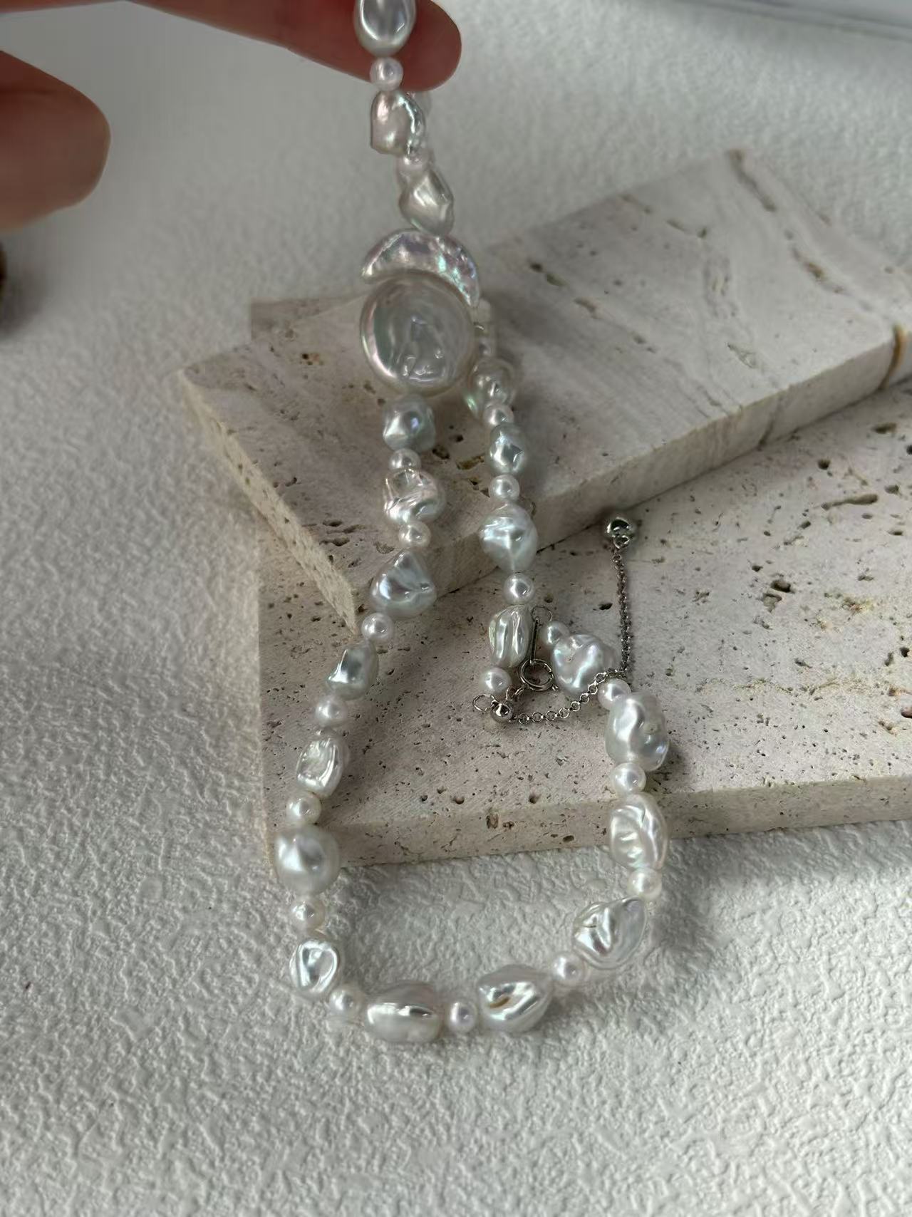 Sun & Moon Baroque Irregular Pearl Necklace