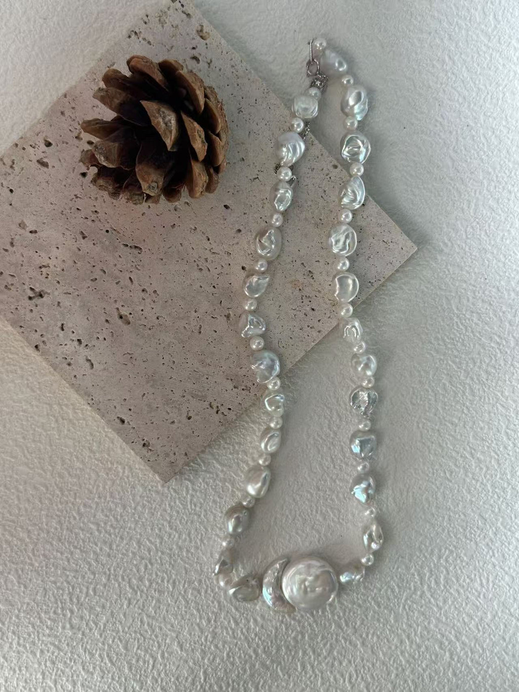 Sun & Moon Baroque Irregular Pearl Necklace