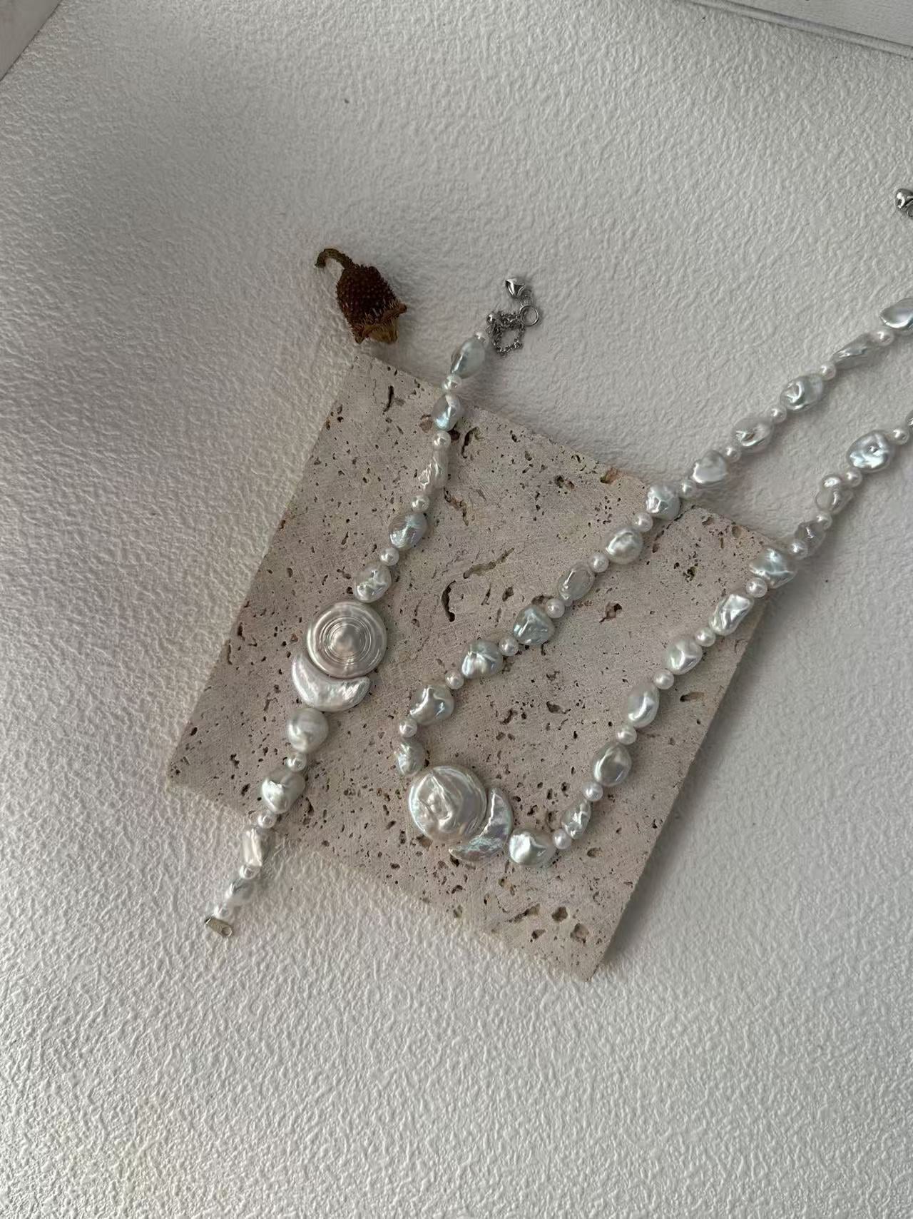 Sun & Moon Baroque Irregular Pearl Necklace