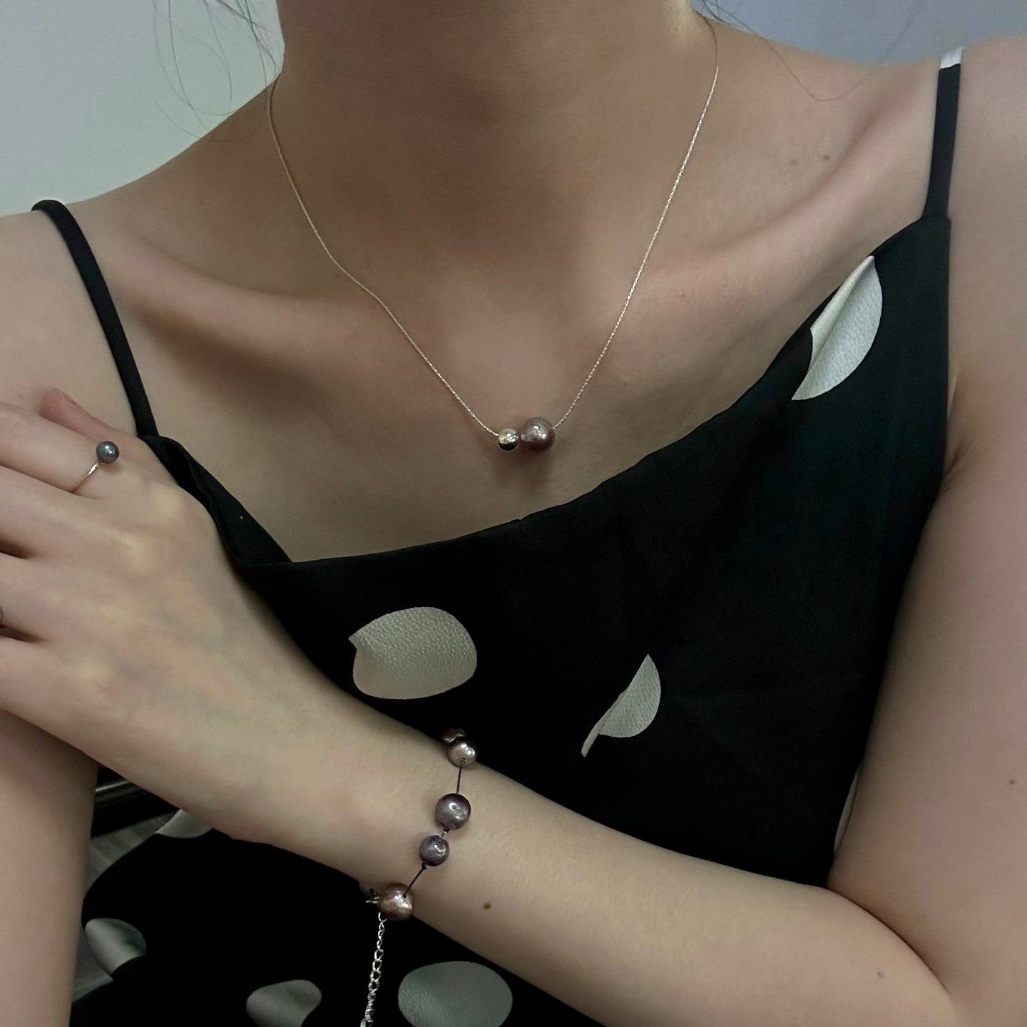 Silver Grape Pearl Necklace