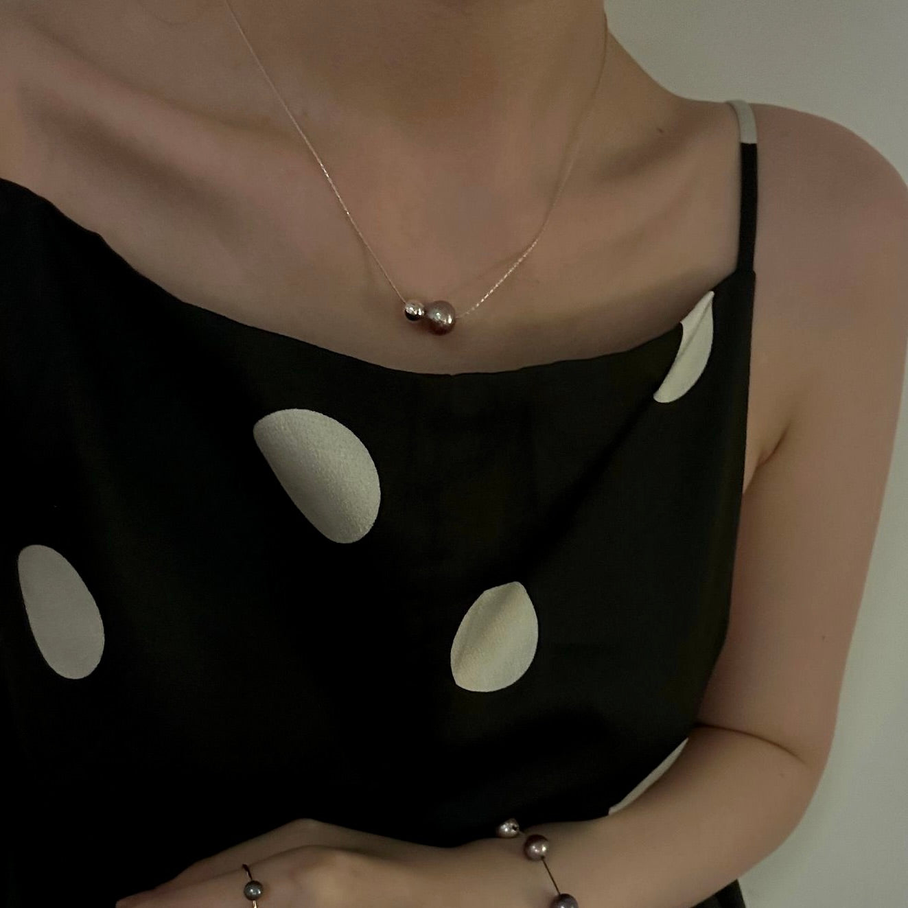 Silver Grape Pearl Necklace