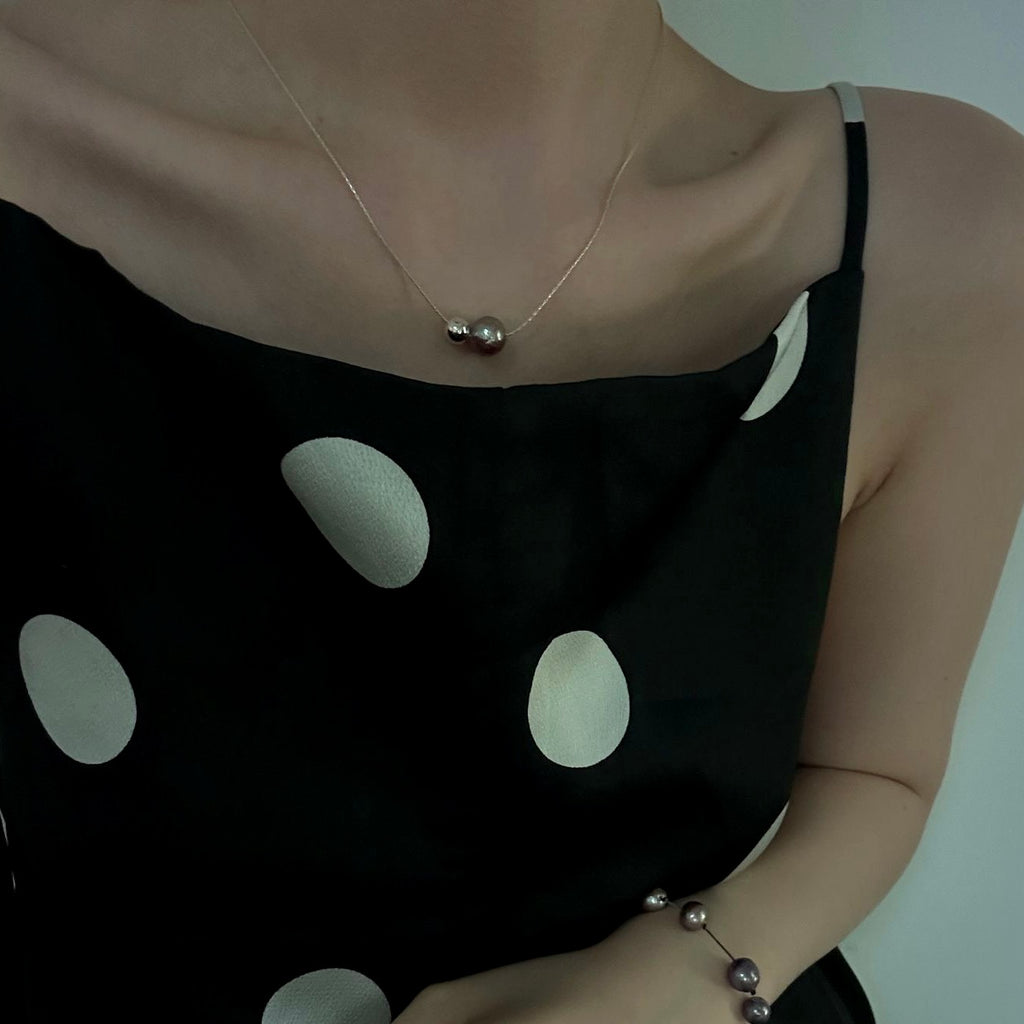 Silver Grape Pearl Necklace