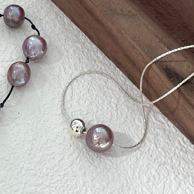 Silver Grape Pearl Necklace