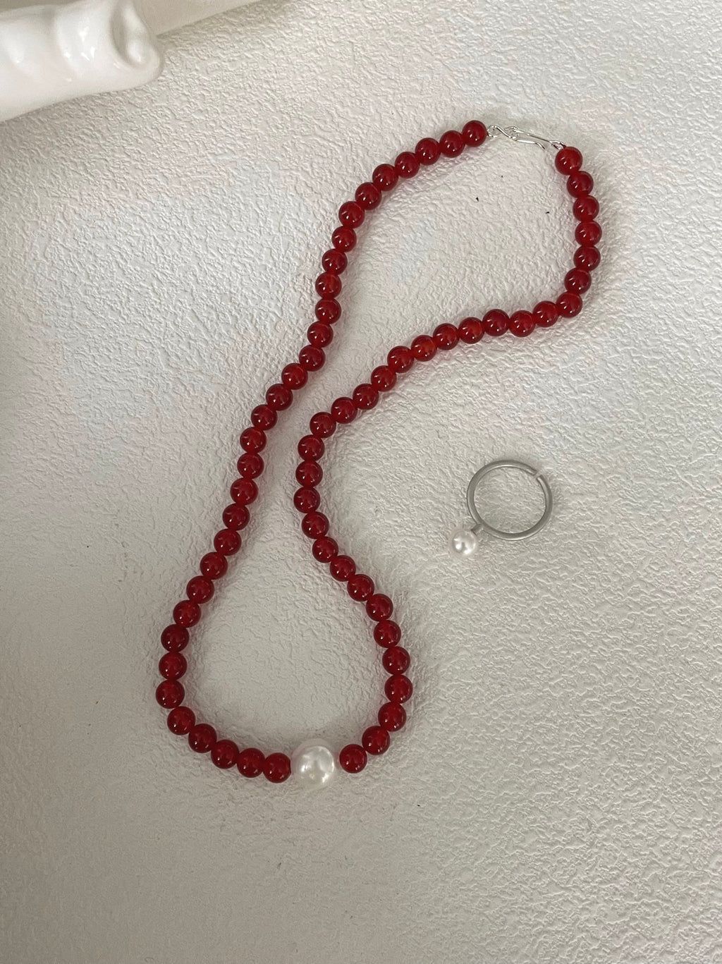 Red Carnelian Beaded Necklace