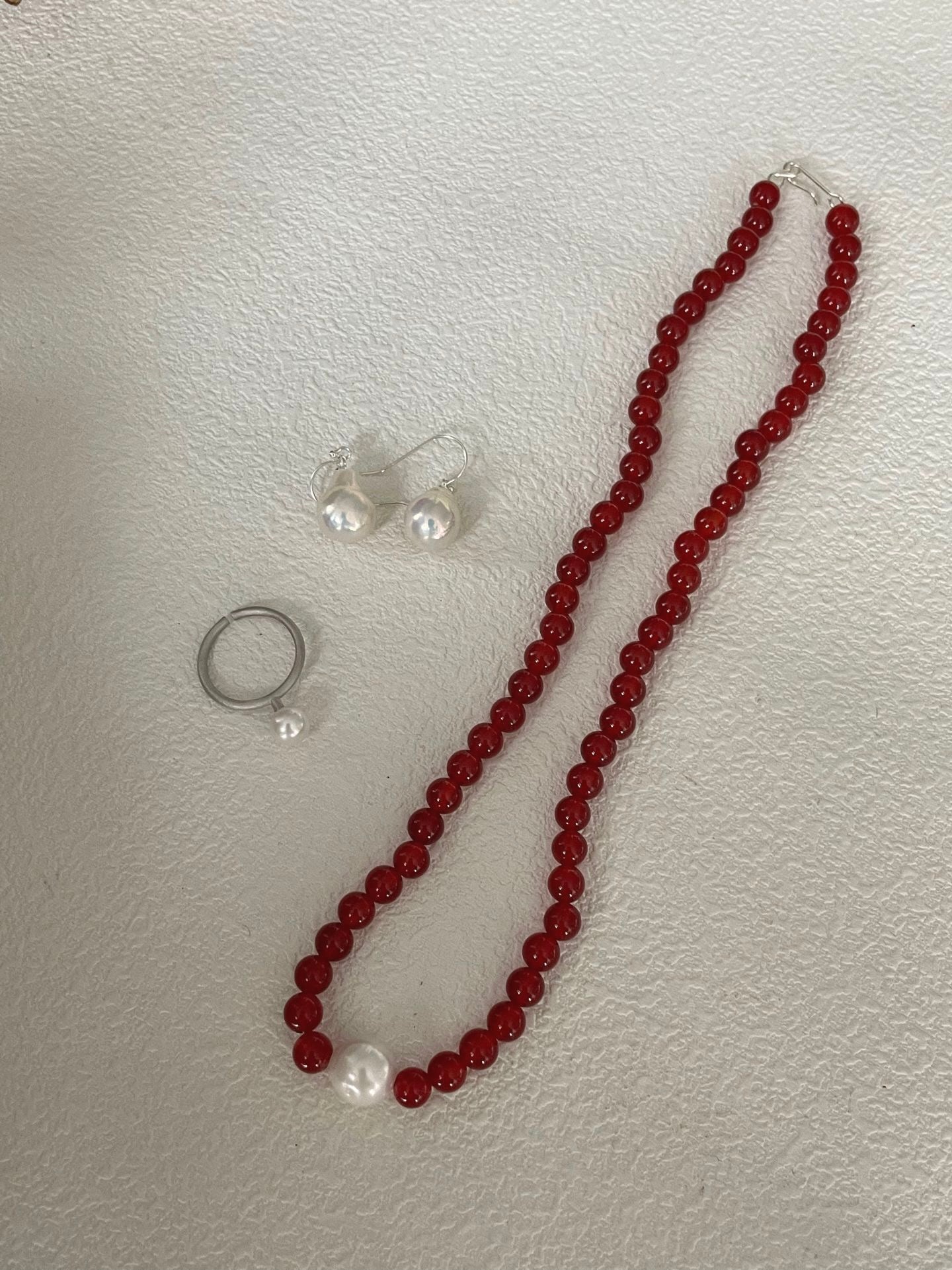 Red Carnelian Beaded Necklace
