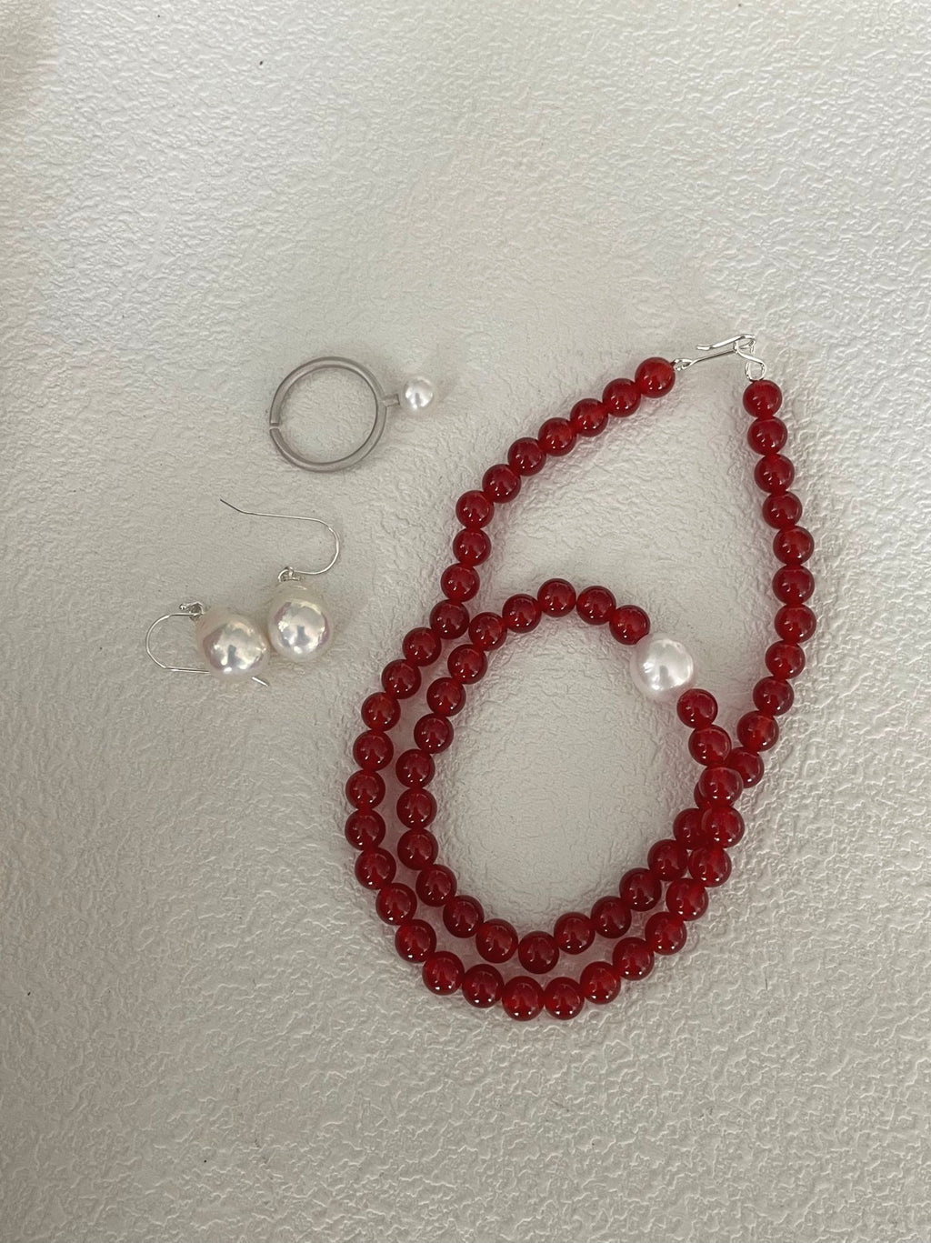 Red Carnelian Beaded Necklace