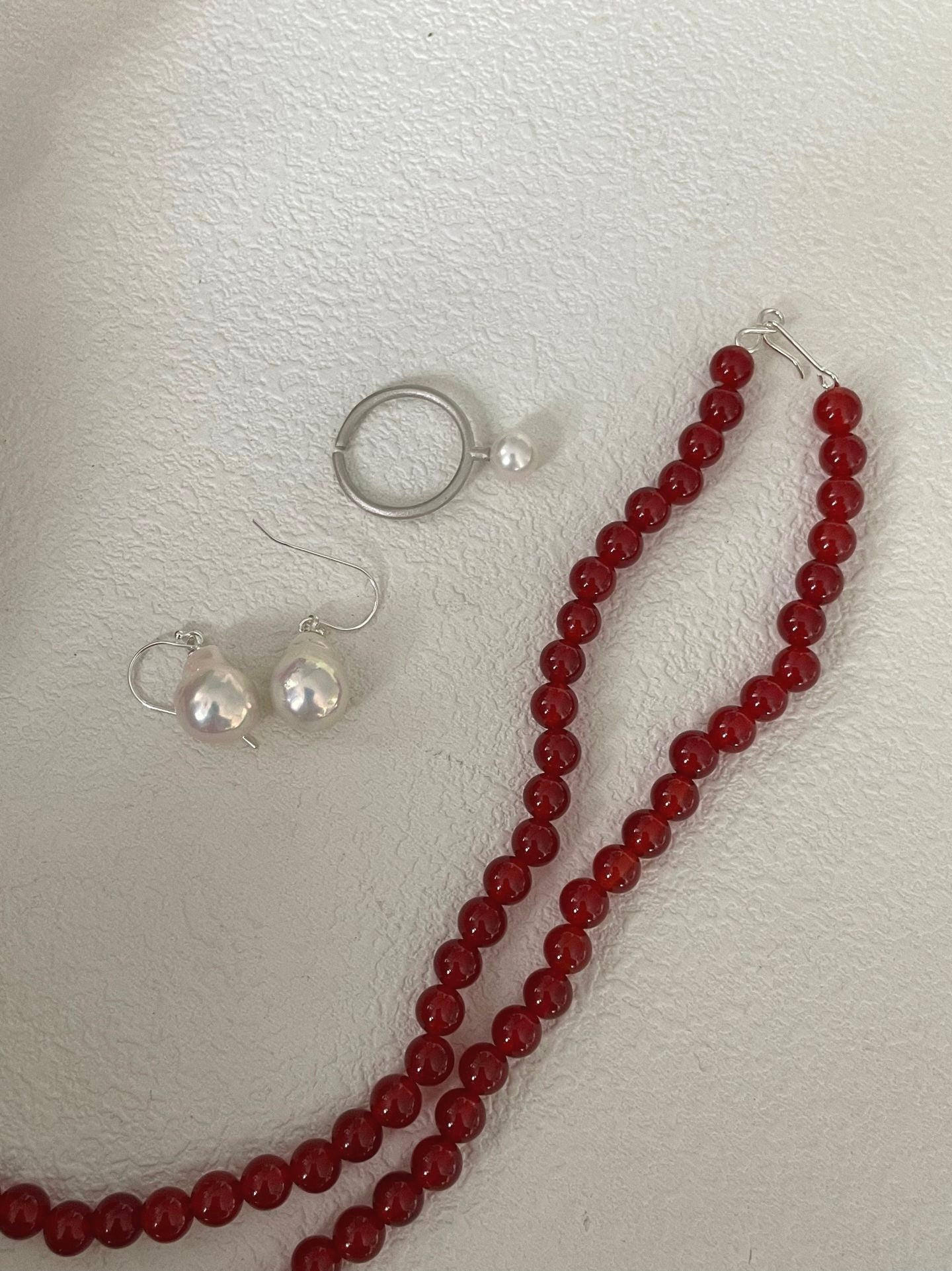 Red Carnelian Beaded Necklace