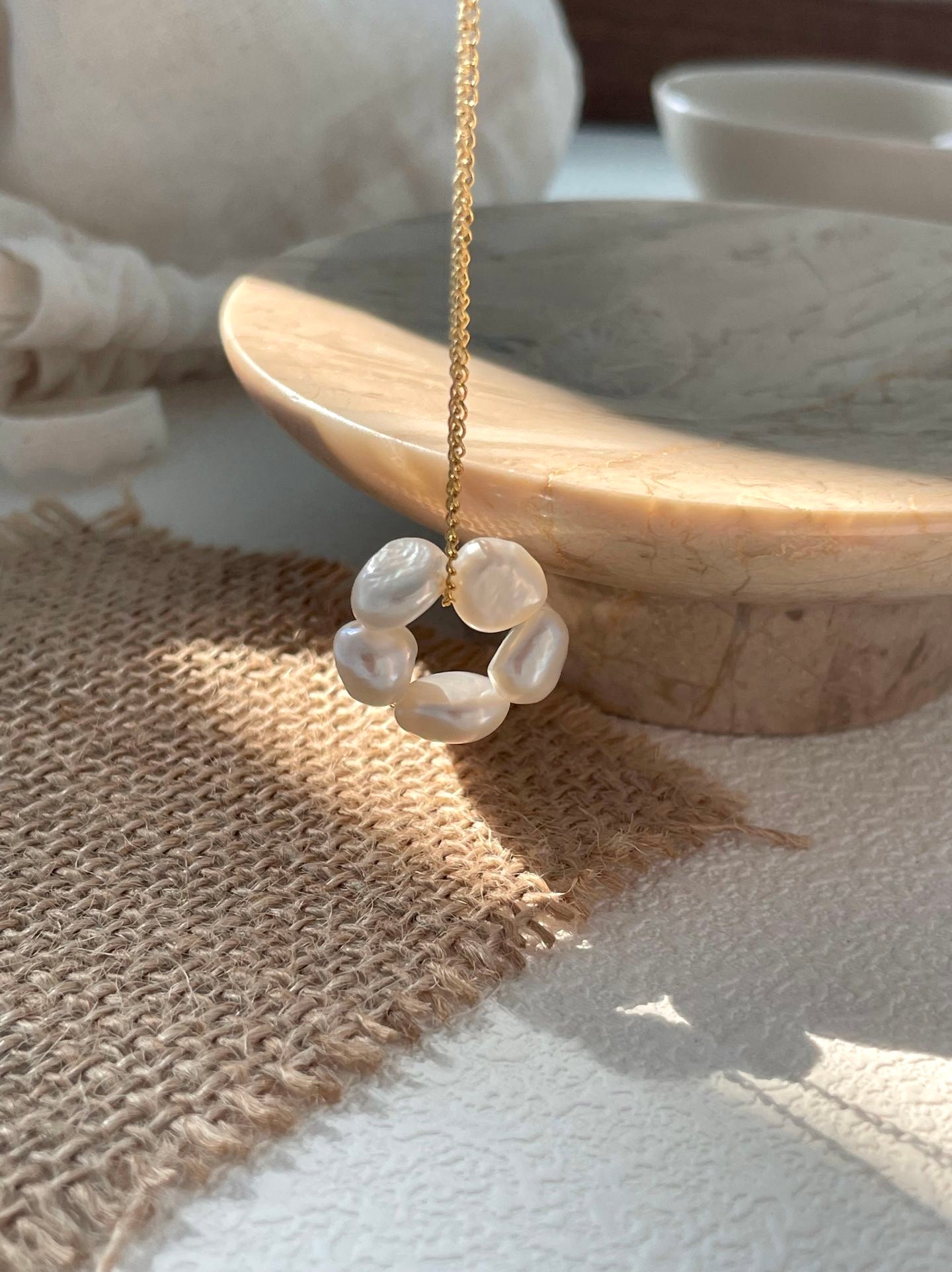 Floral Baroque Pearl Necklace