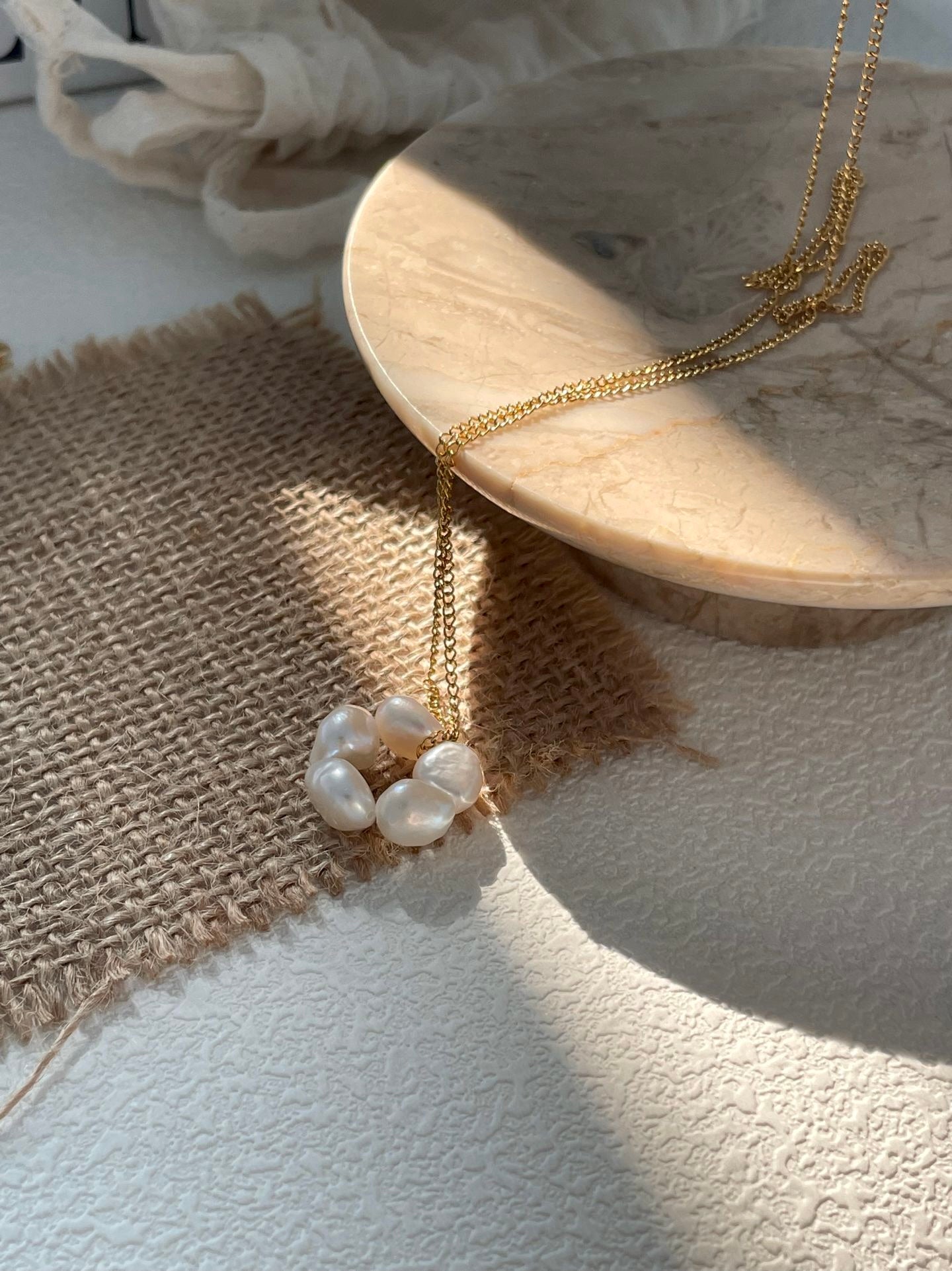 Floral Baroque Pearl Necklace