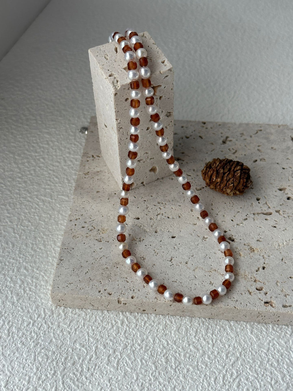 Garnet Pearl Necklace