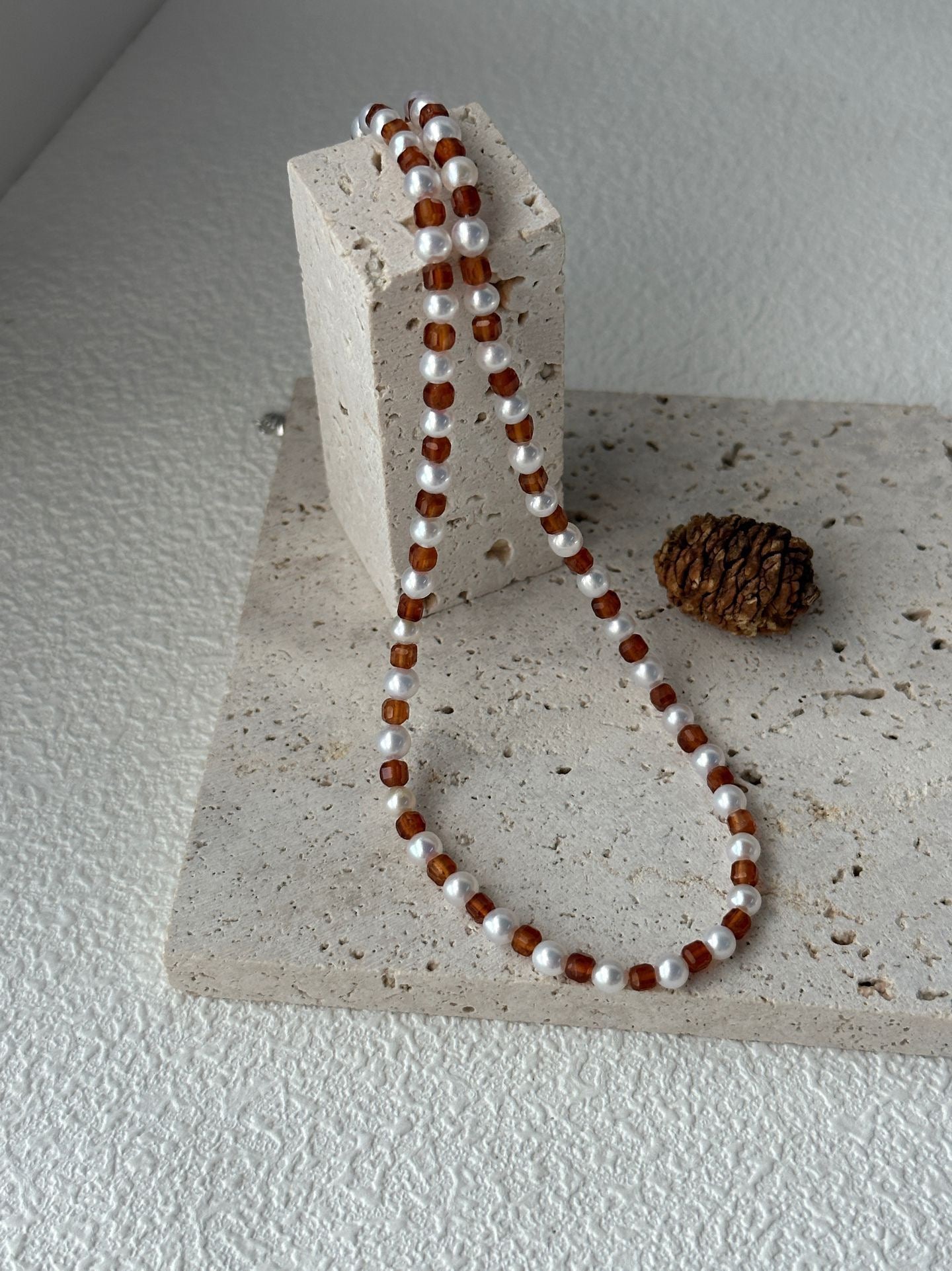 Garnet Pearl Necklace