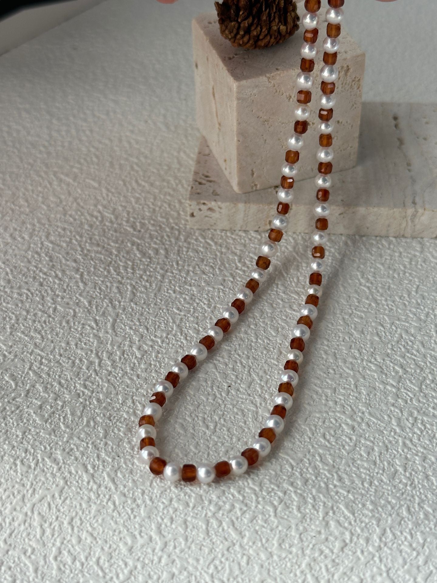 Garnet Pearl Necklace