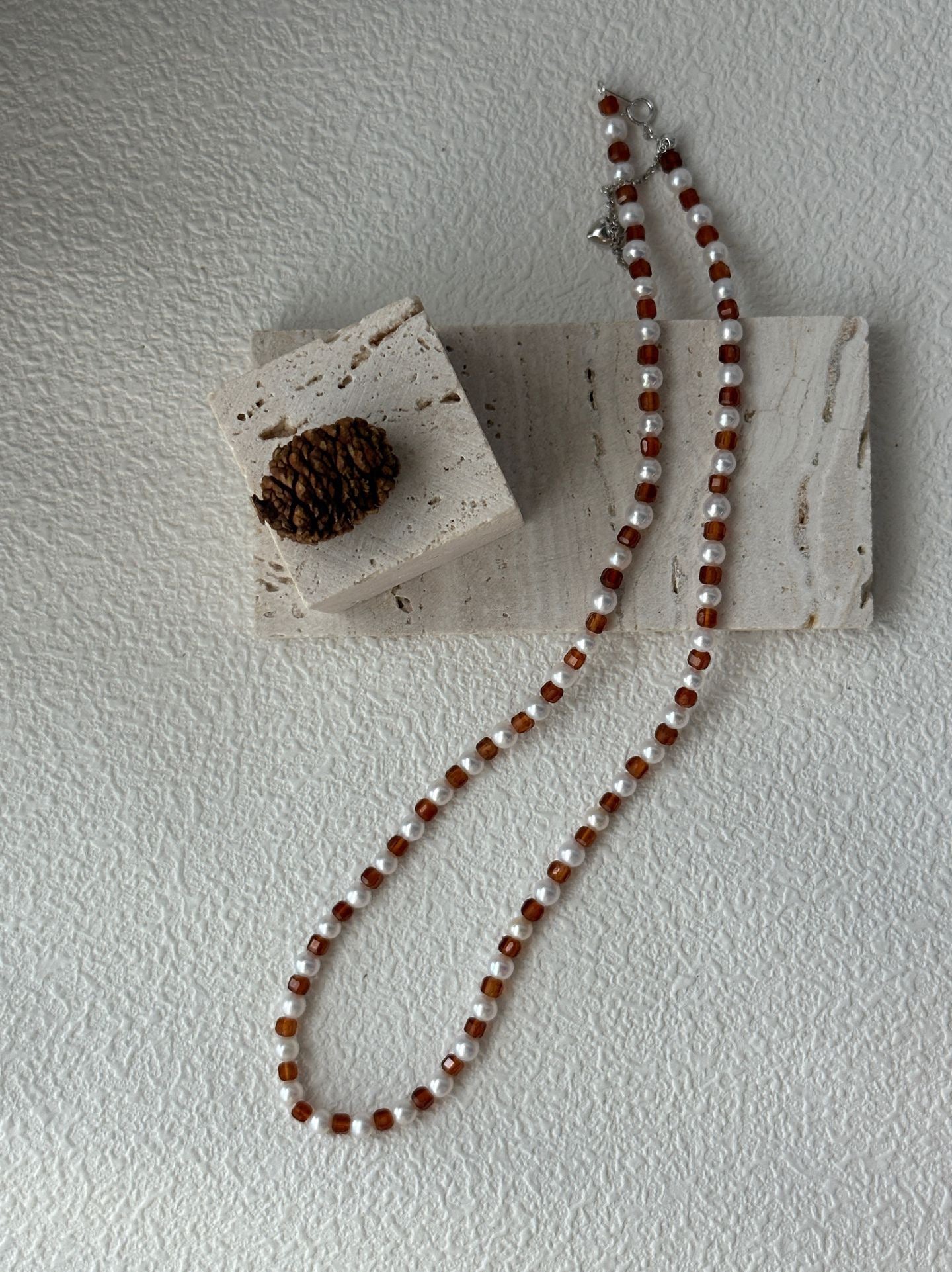 Garnet Pearl Necklace