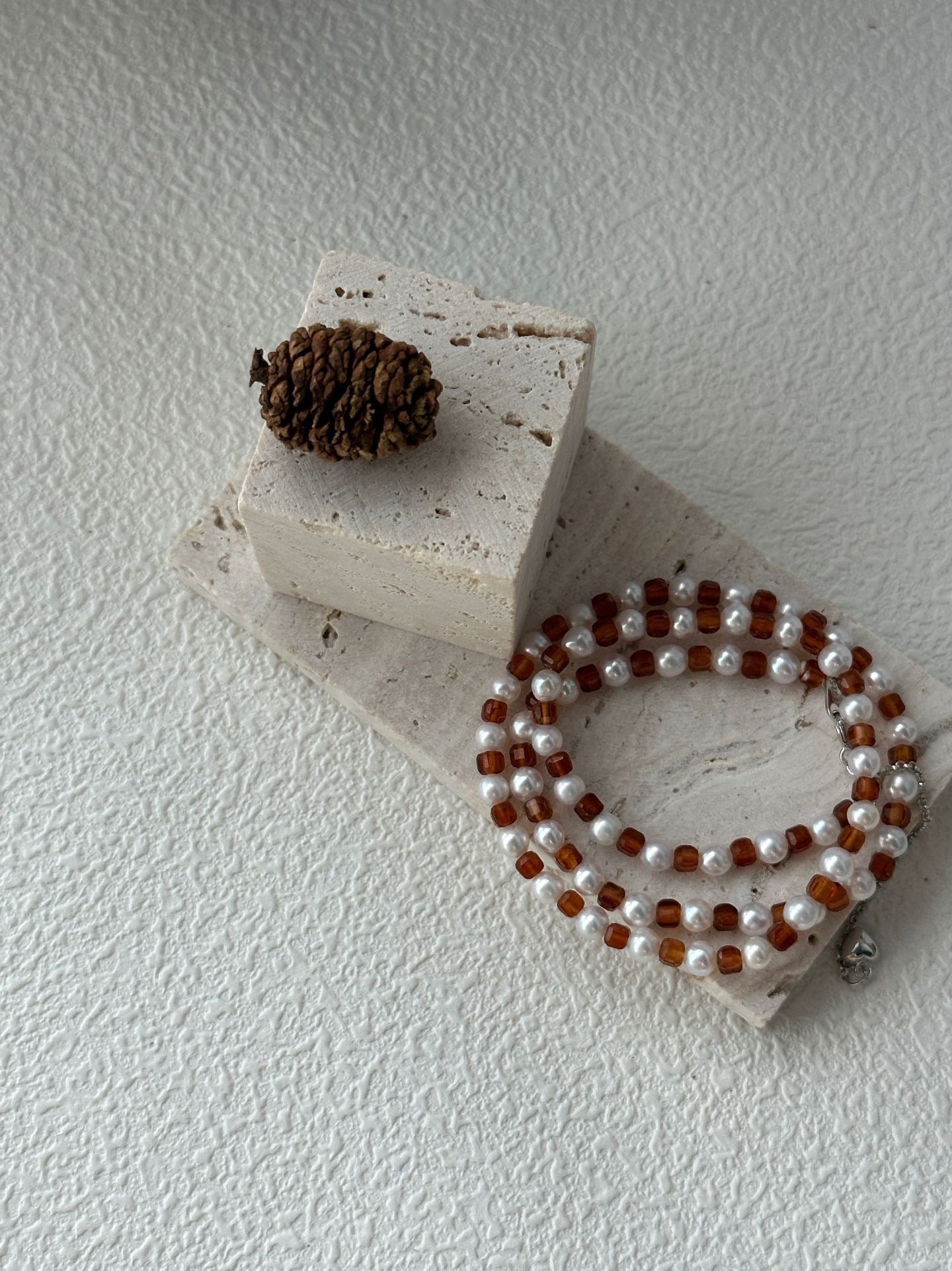 Garnet Pearl Necklace