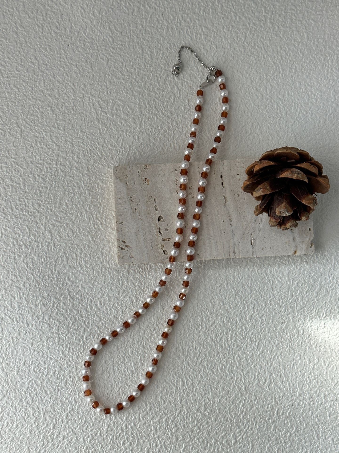 Garnet Pearl Necklace