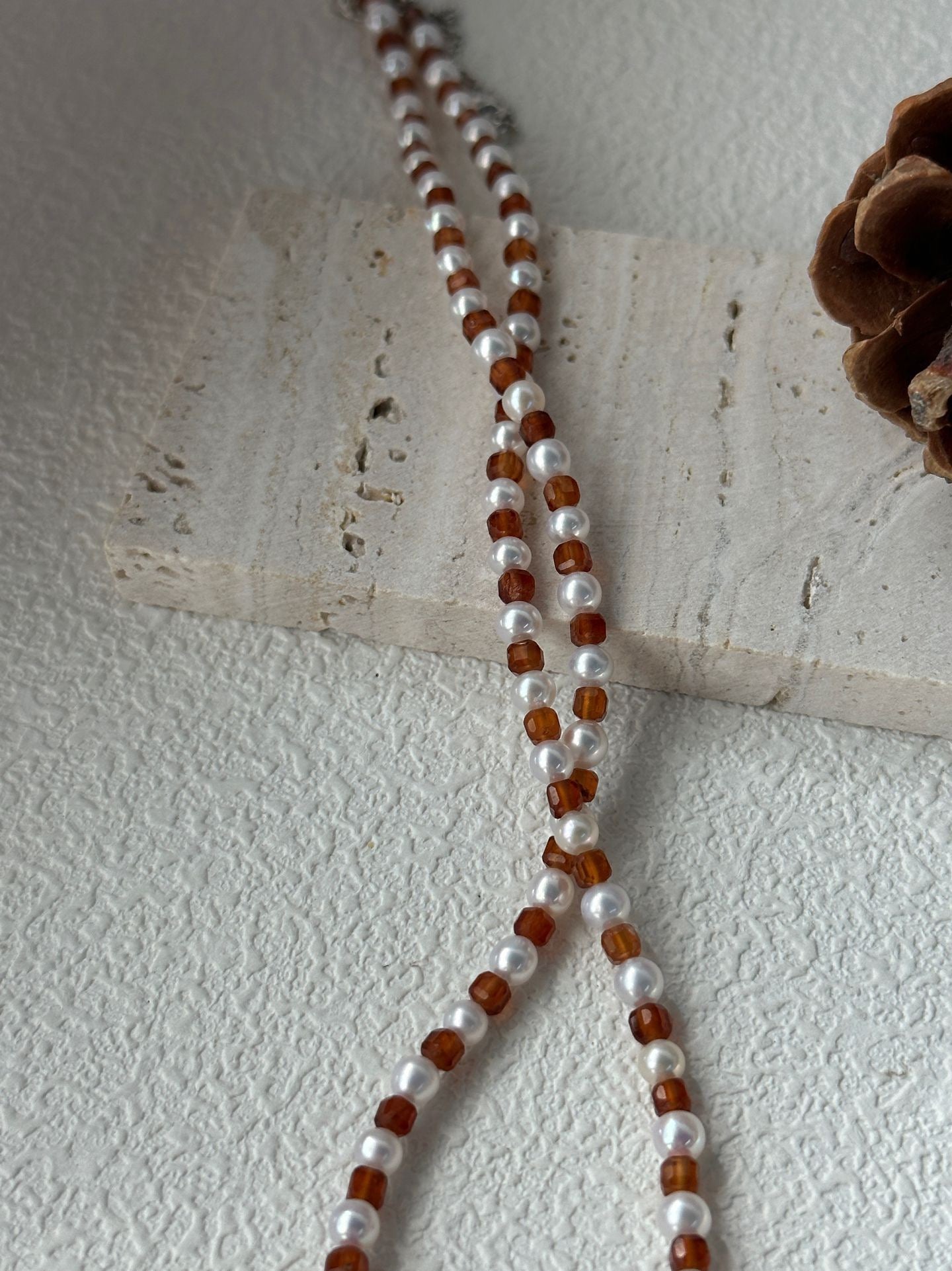 Garnet Pearl Necklace