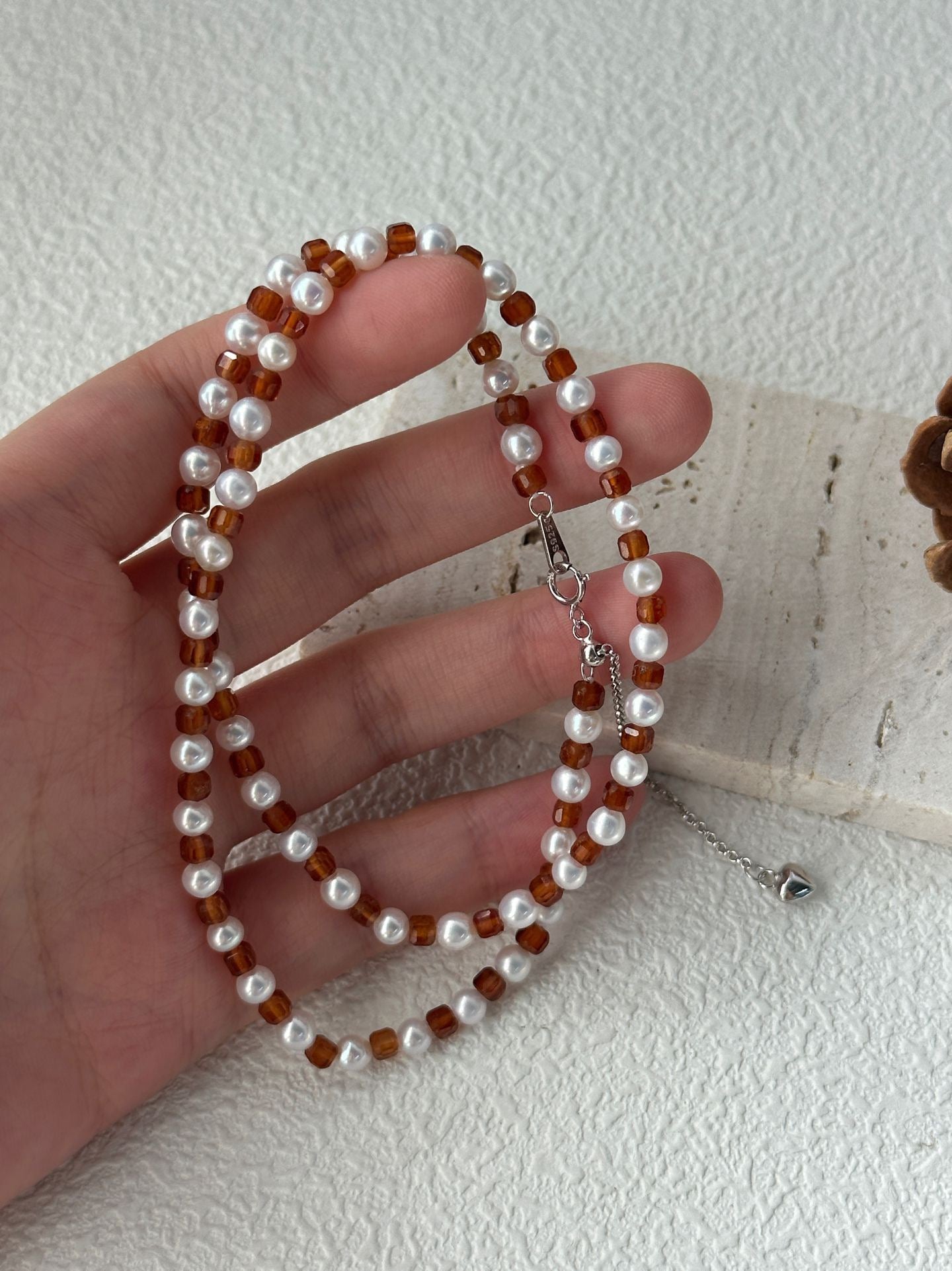Garnet Pearl Necklace