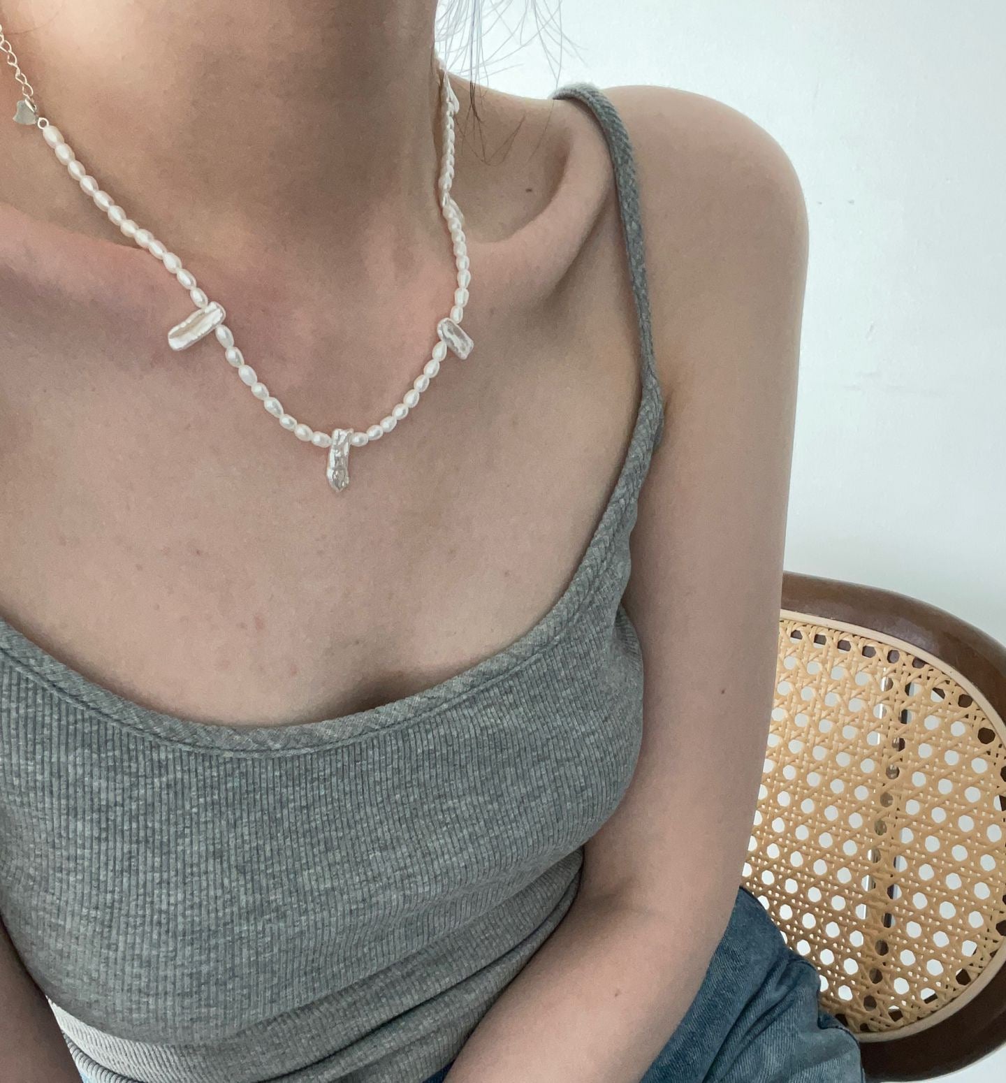 Lace Baroque Pearl Necklace