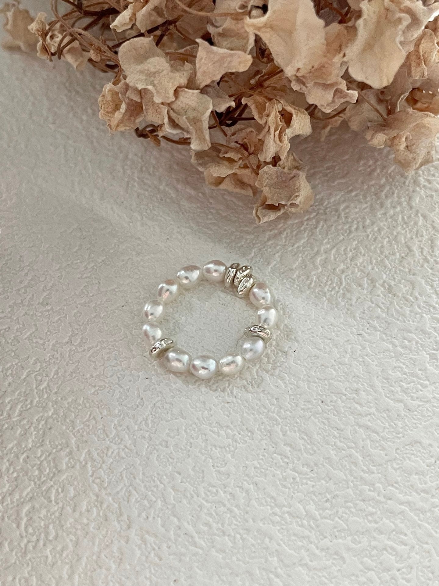 Mini Beaded Pearl Ring