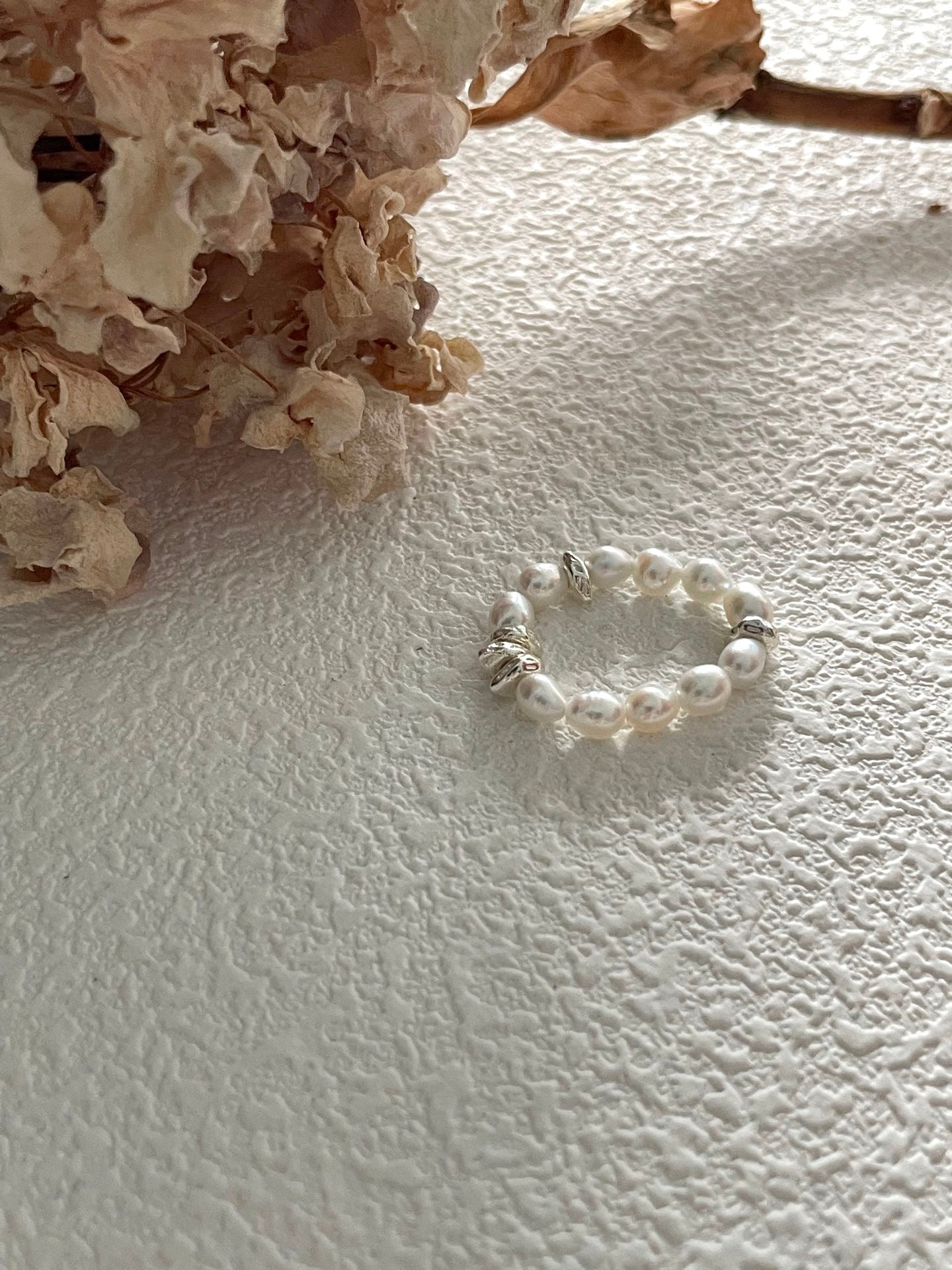 Mini Beaded Pearl Ring