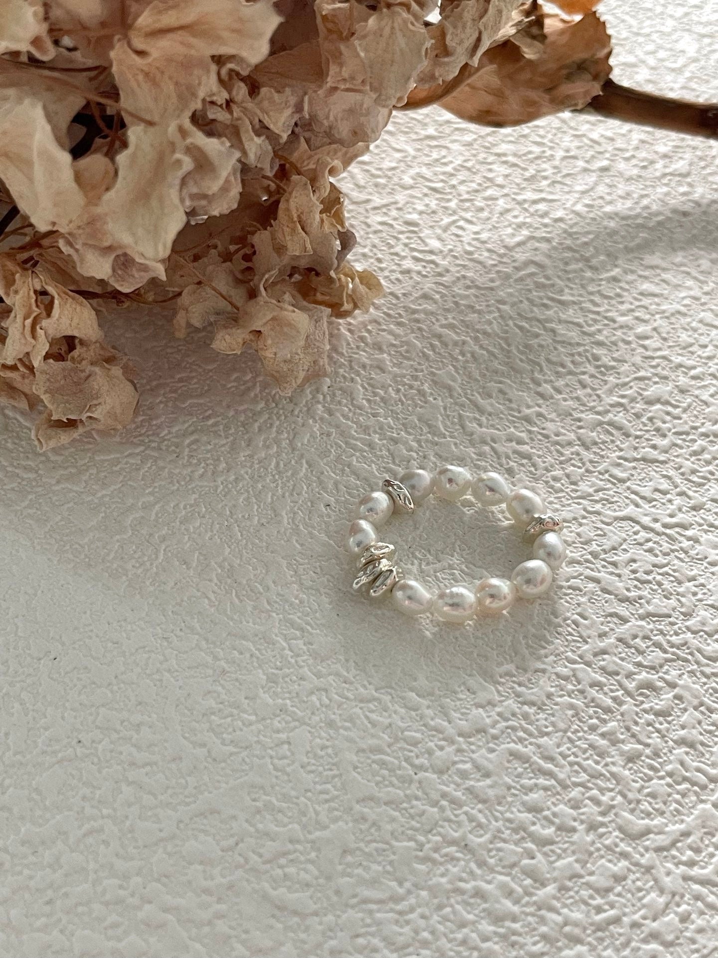 Mini Beaded Pearl Ring