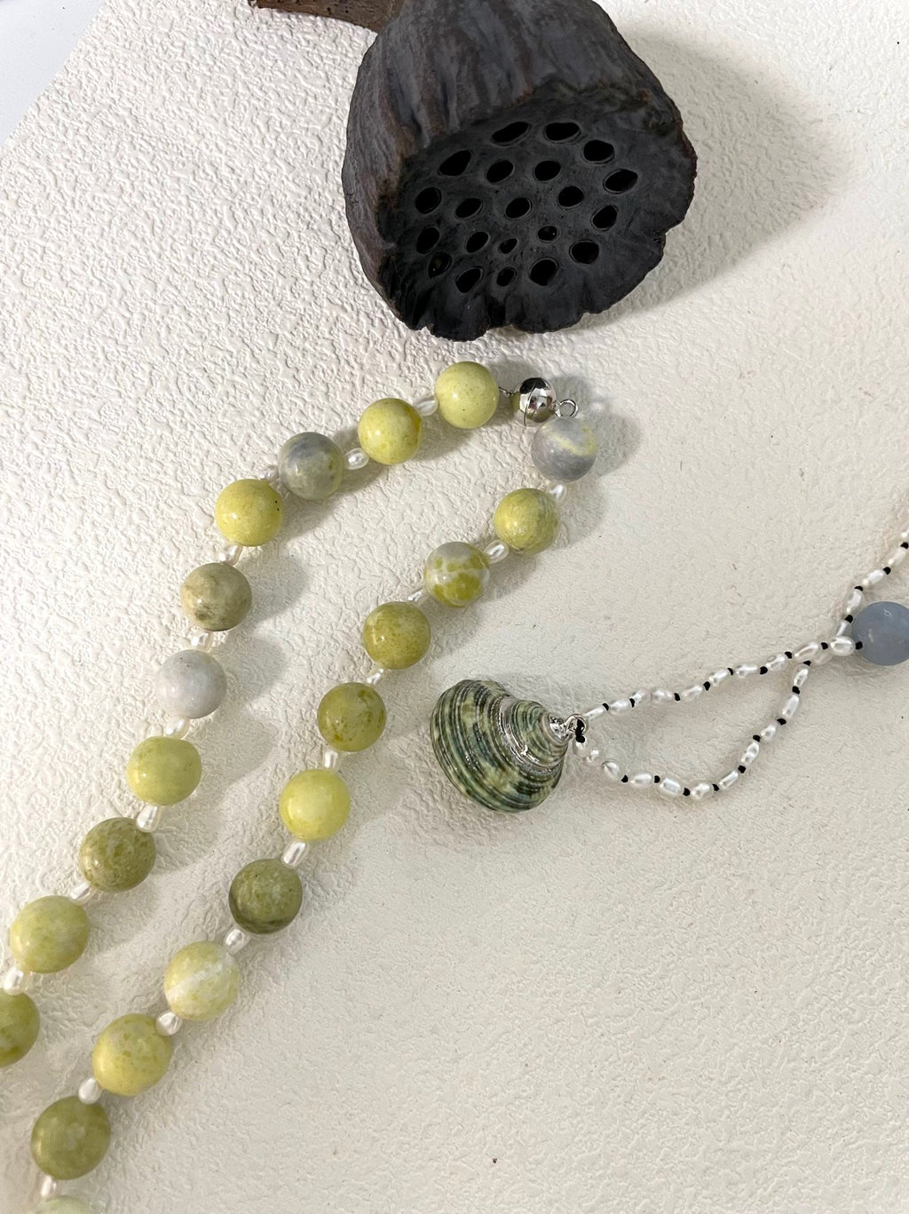 Lemon Jade Pearl Necklace