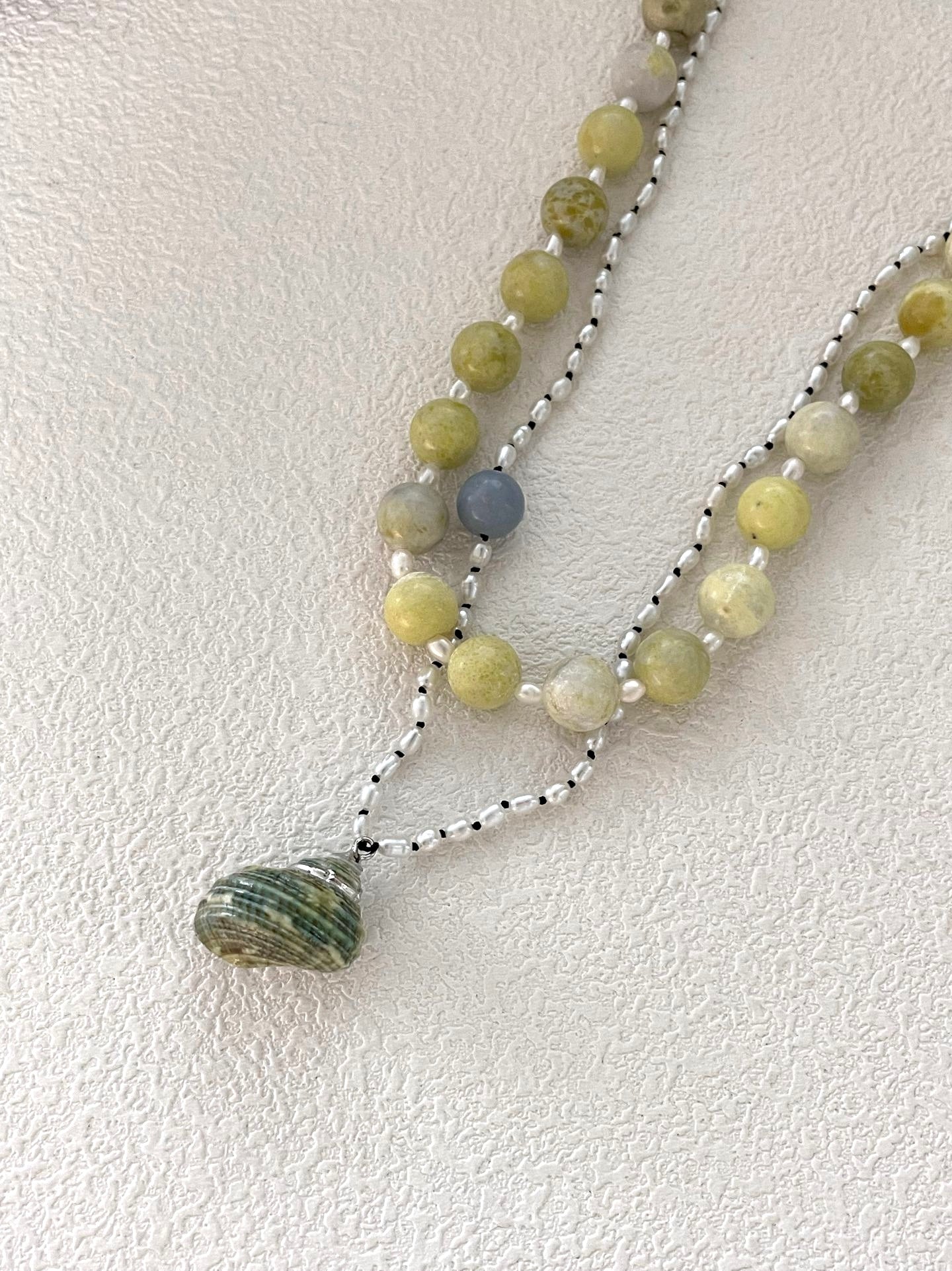 Lemon Jade Pearl Necklace