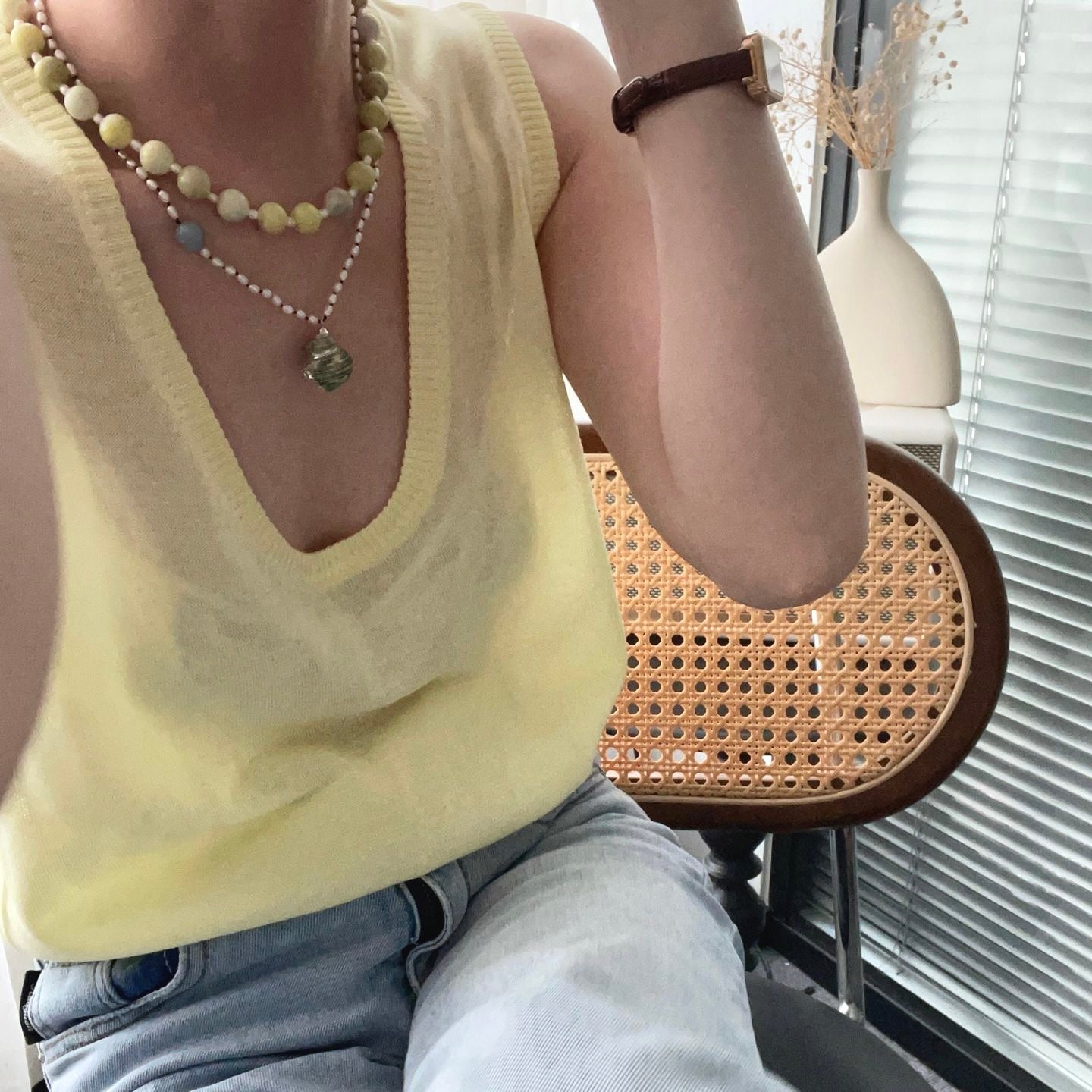 Lemon Jade Pearl Necklace