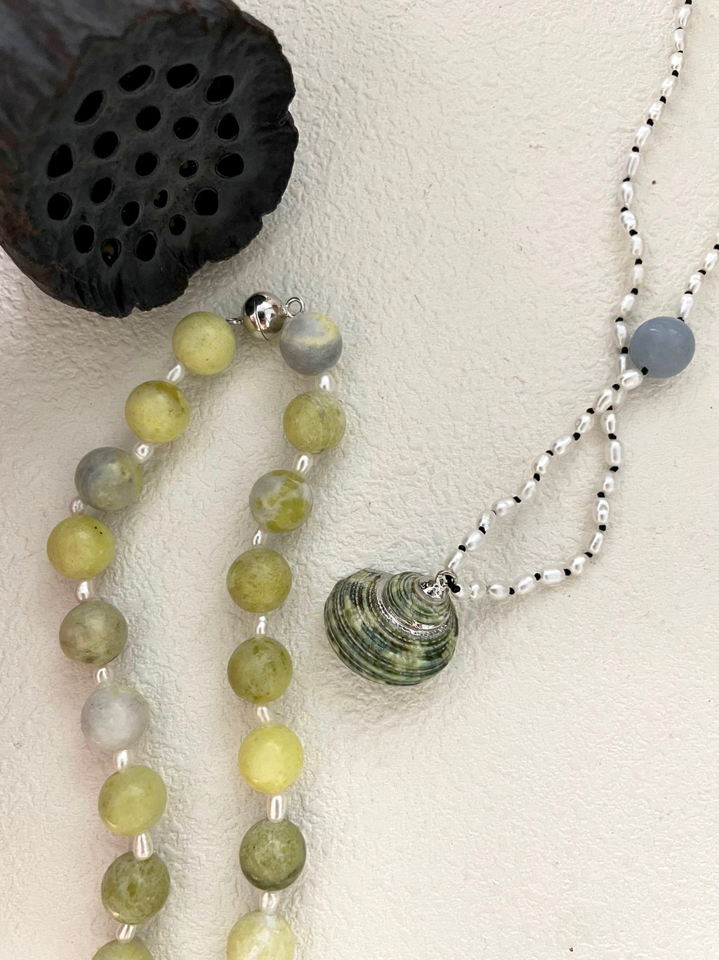 Lemon Jade Pearl Necklace