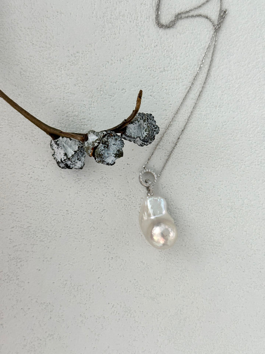 Double Halo Baroque Pearl Necklace