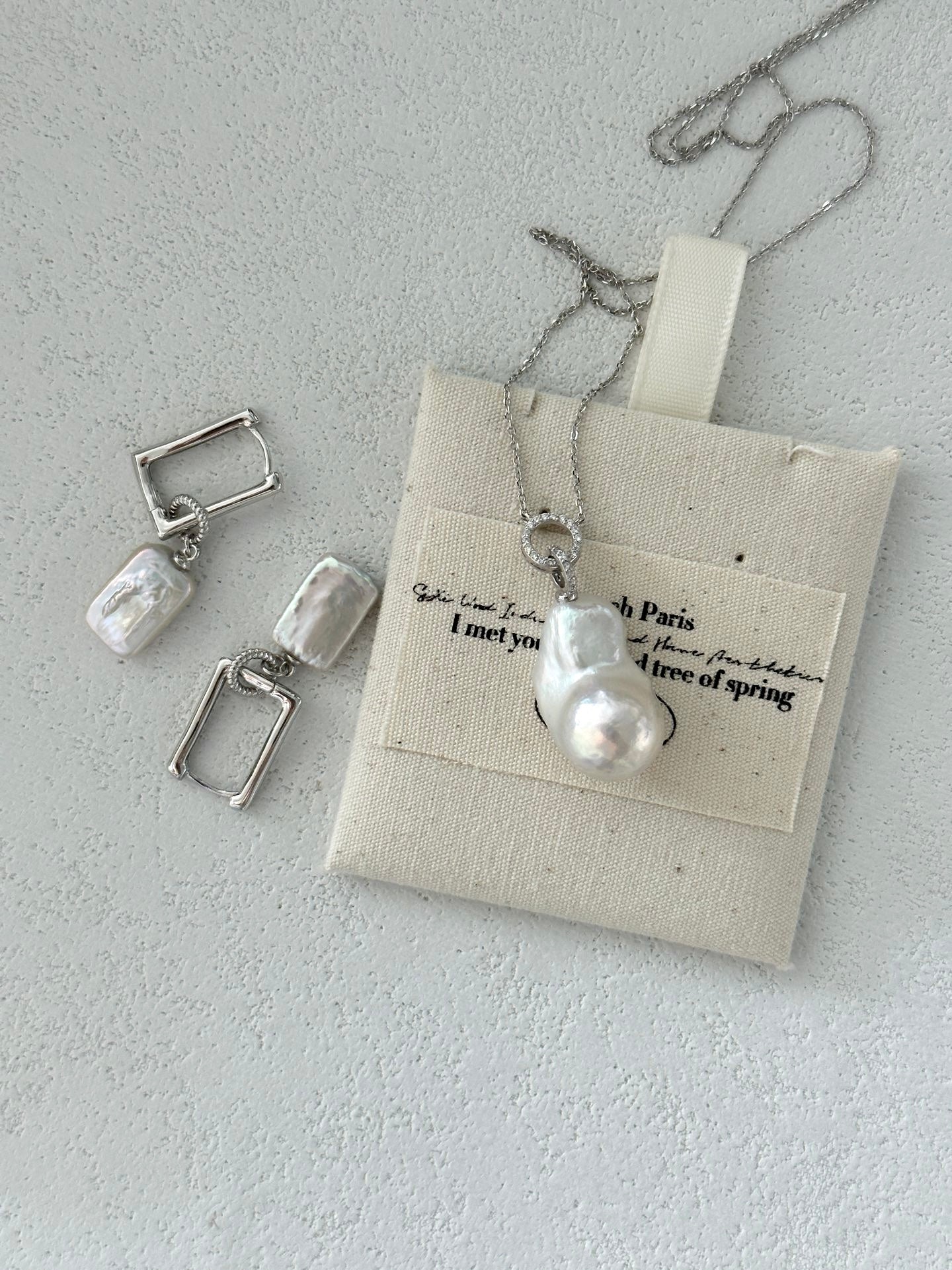 Double Halo Baroque Pearl Necklace