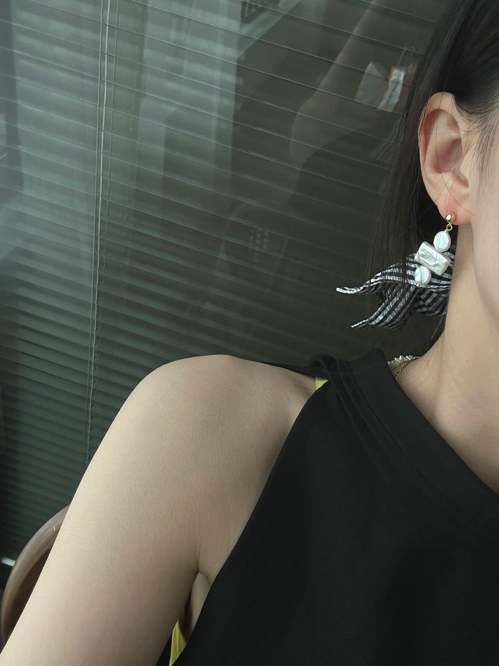 Geometric Baroque Pearl Earrings