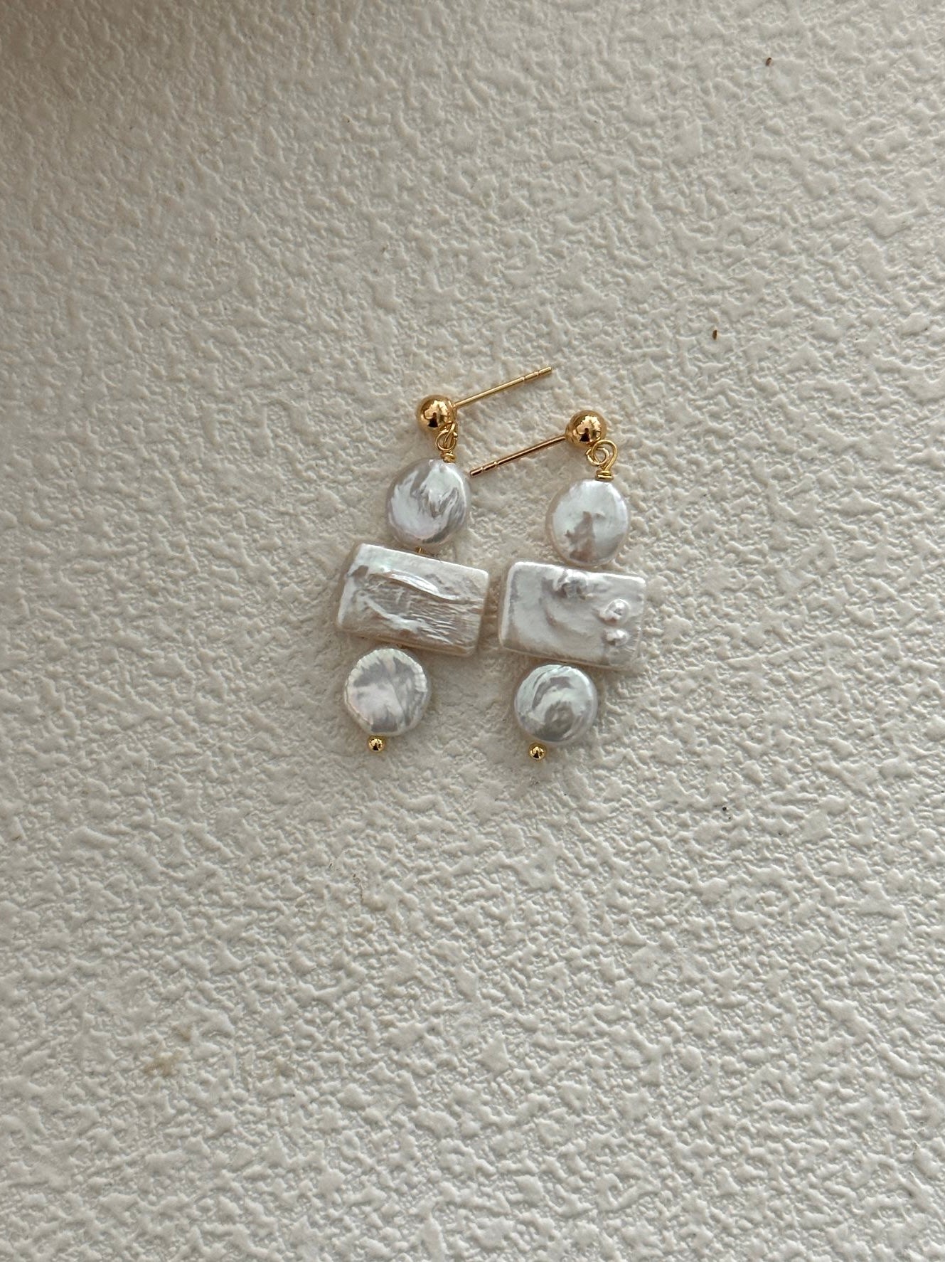Geometric Baroque Pearl Earrings