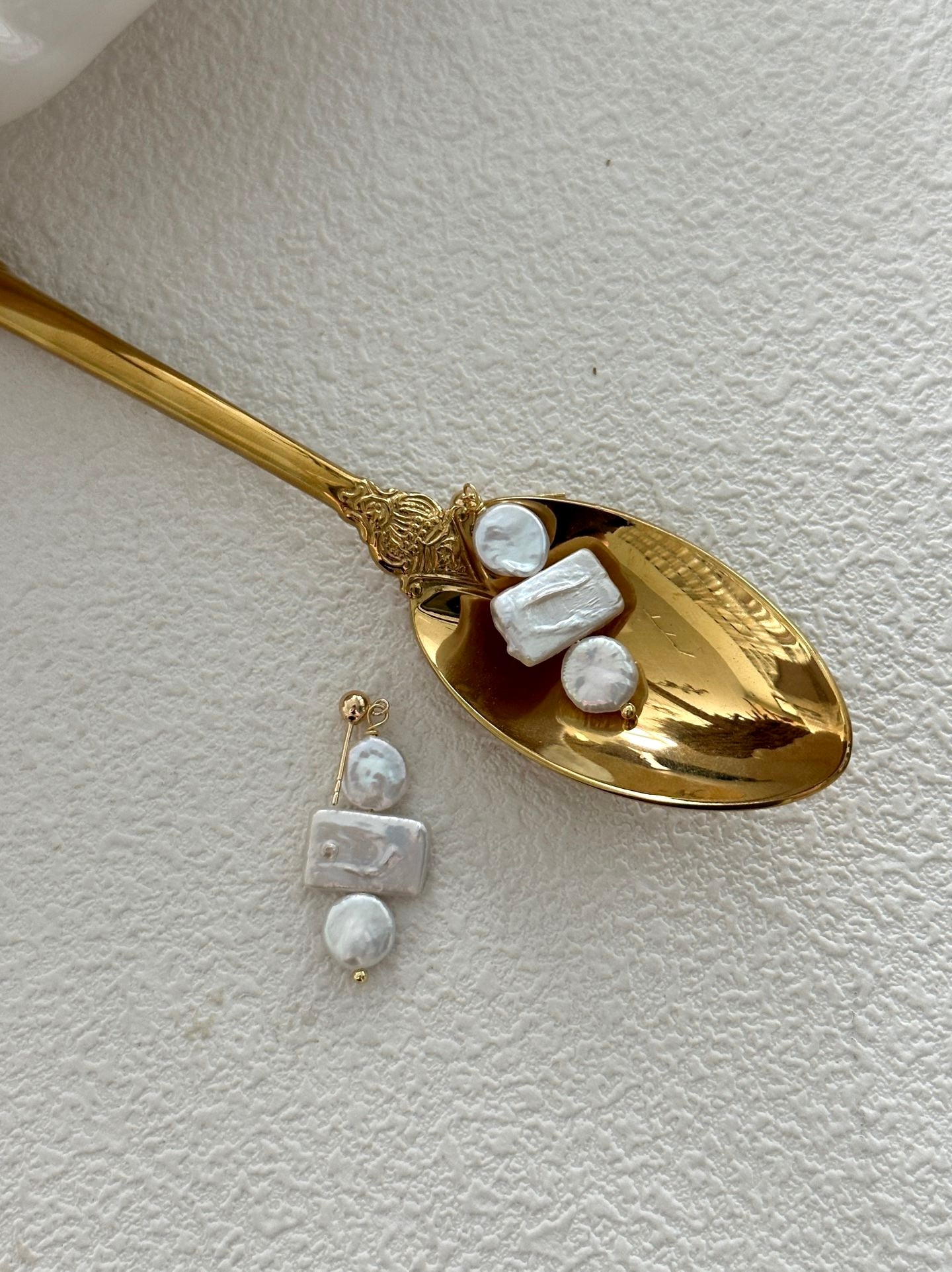 Geometric Baroque Pearl Earrings