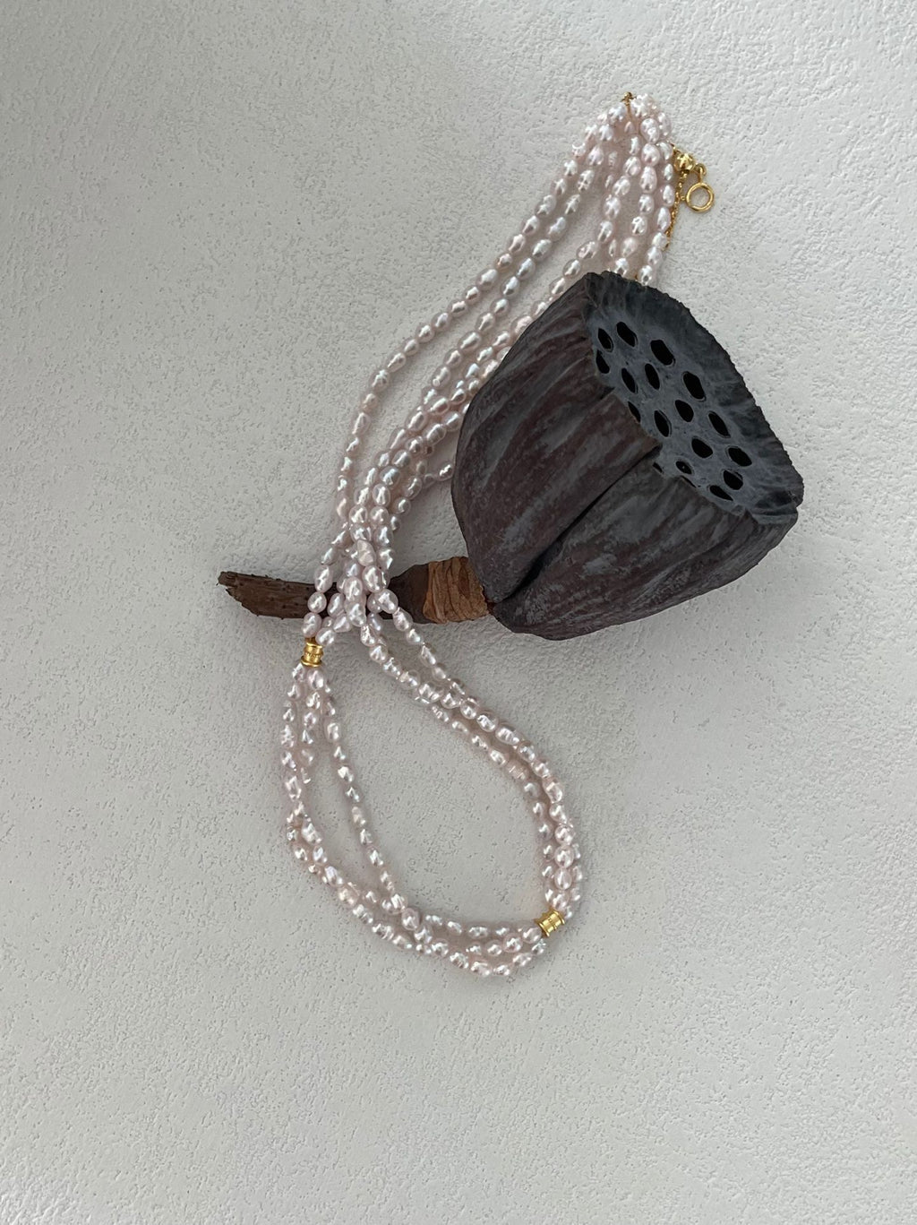 Fairy Pink Freshwater Triple Pearl Necklace