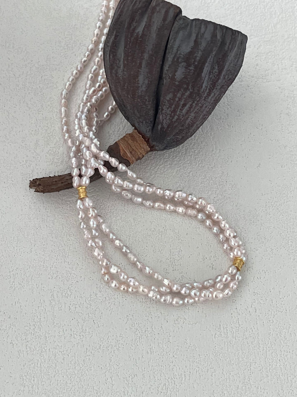 Fairy Pink Freshwater Triple Pearl Necklace