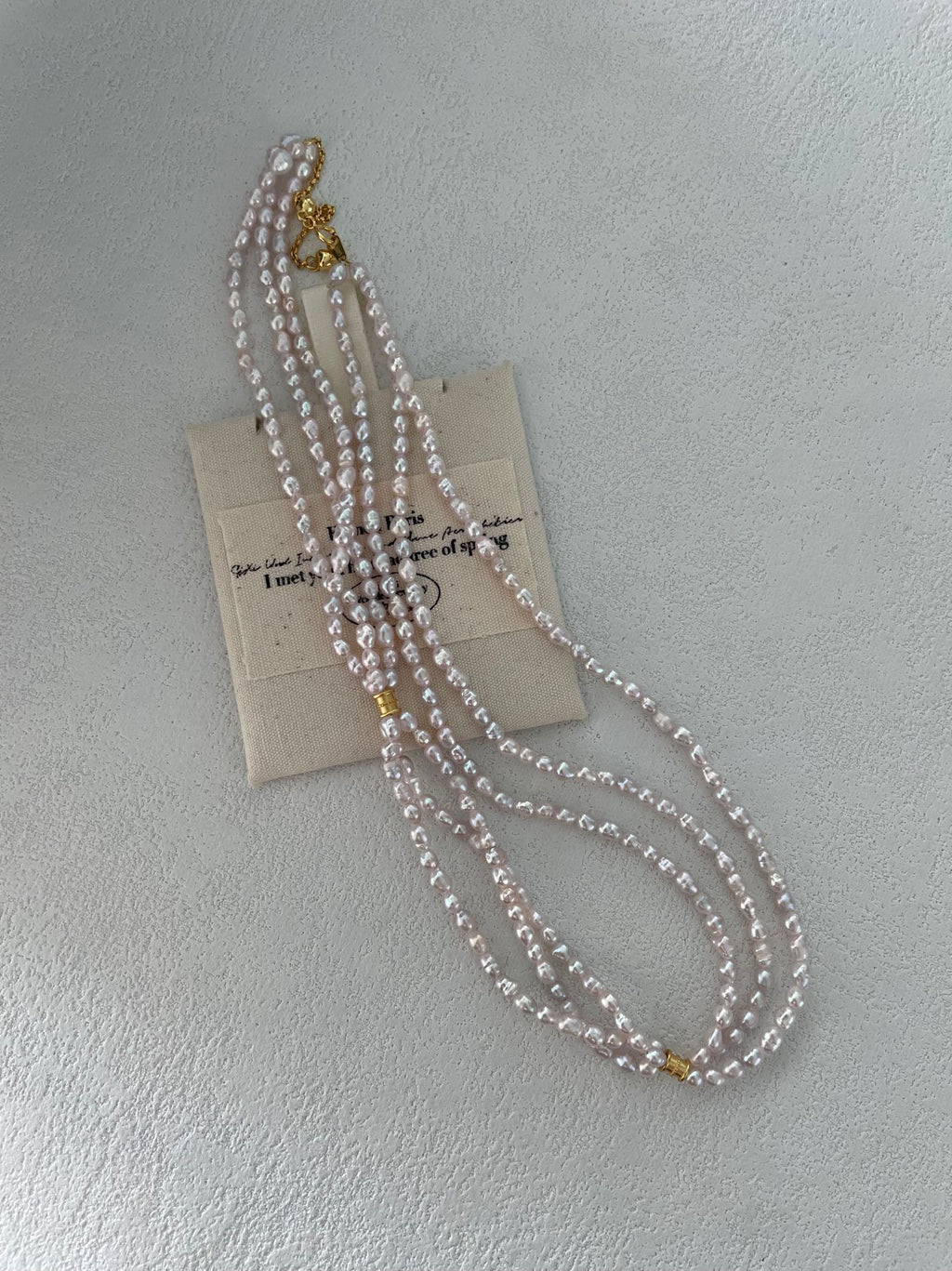 Fairy Pink Freshwater Triple Pearl Necklace