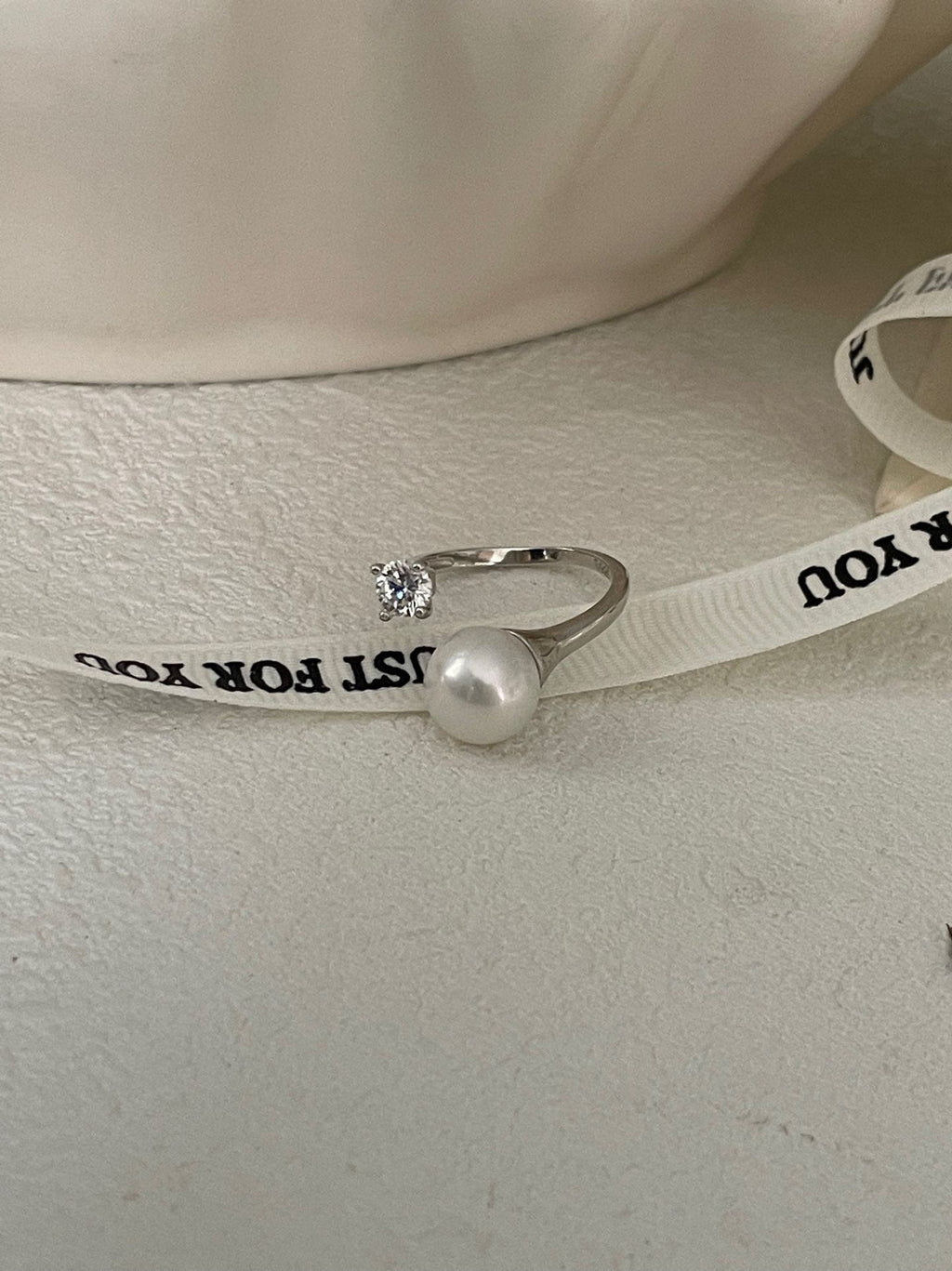 Luna Pearl Open Ring