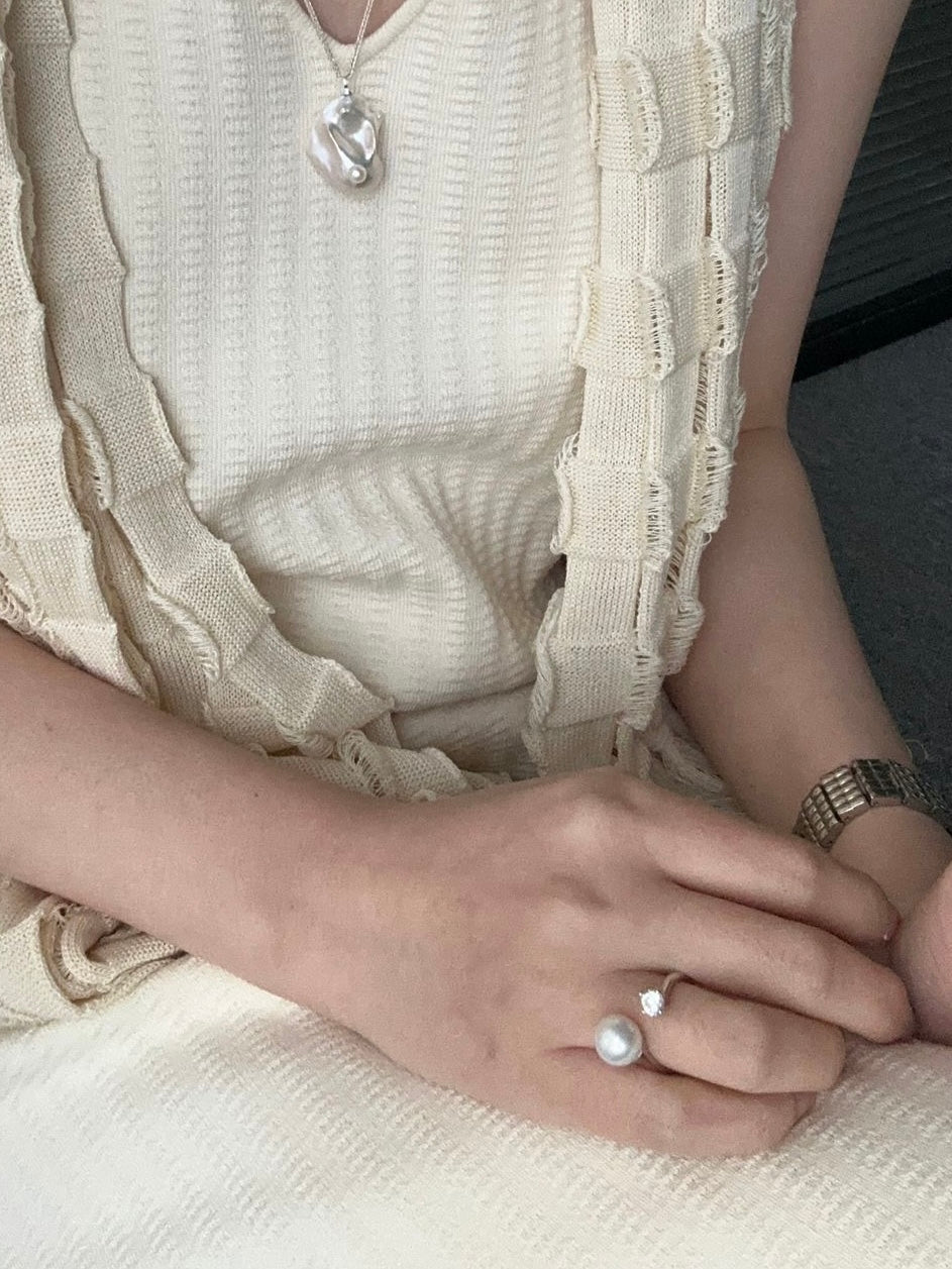 Luna Pearl Open Ring