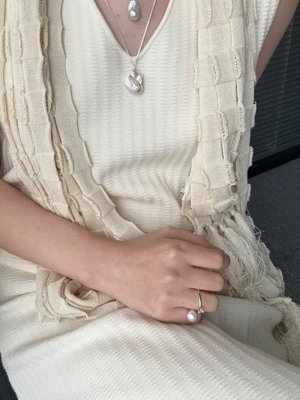 Luna Pearl Open Ring