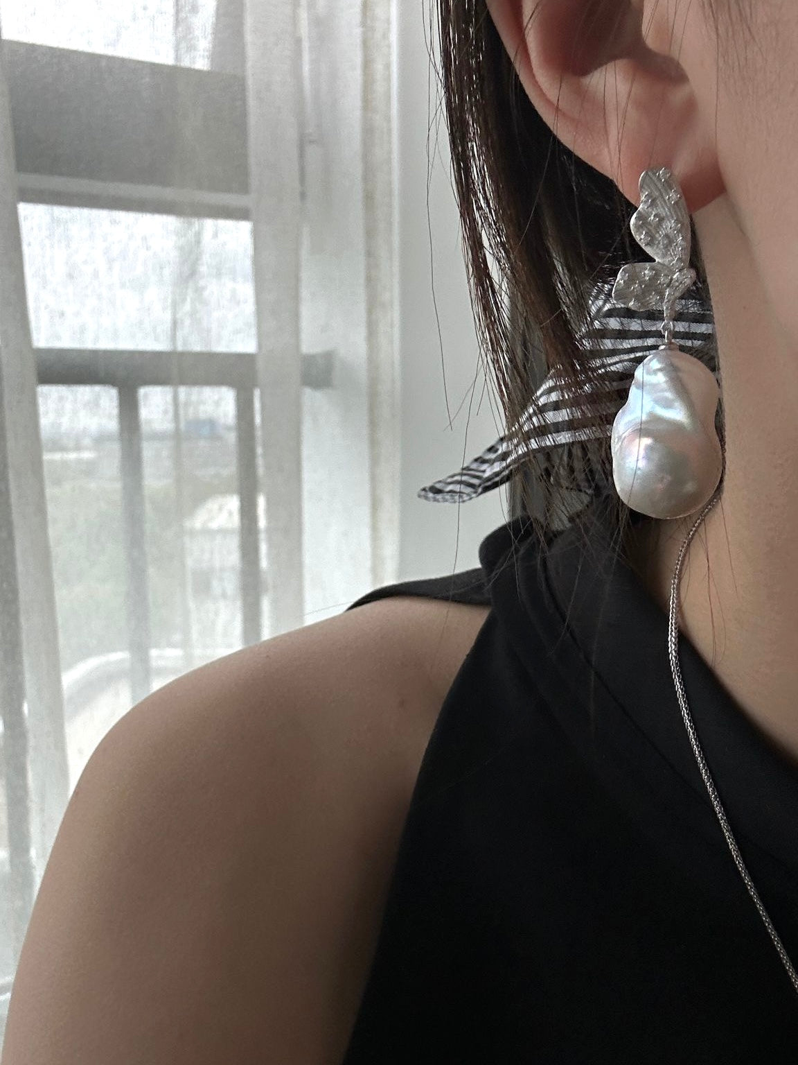 Butterfly Baroque Pearl Earrings