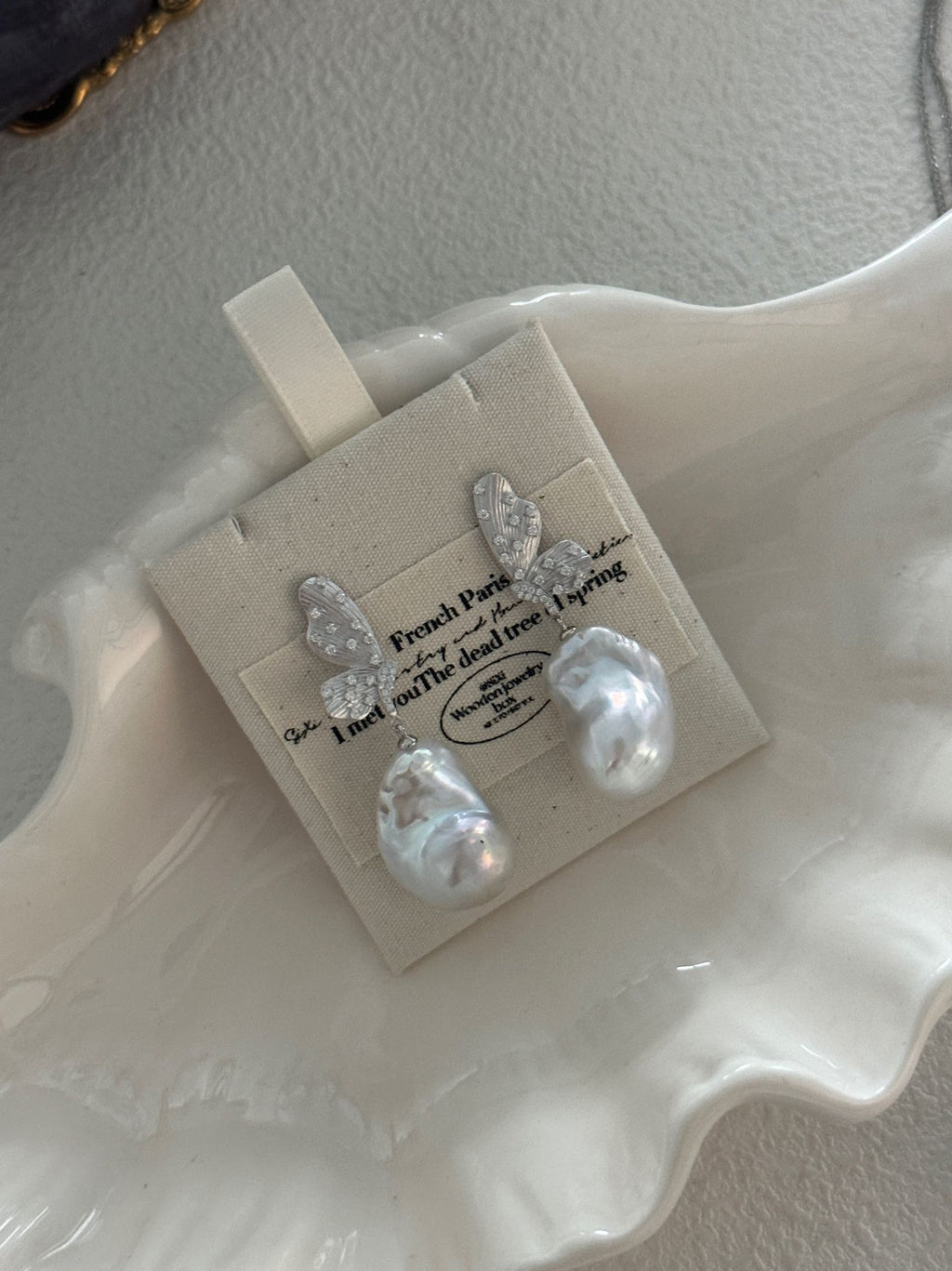 Butterfly Baroque Pearl Earrings
