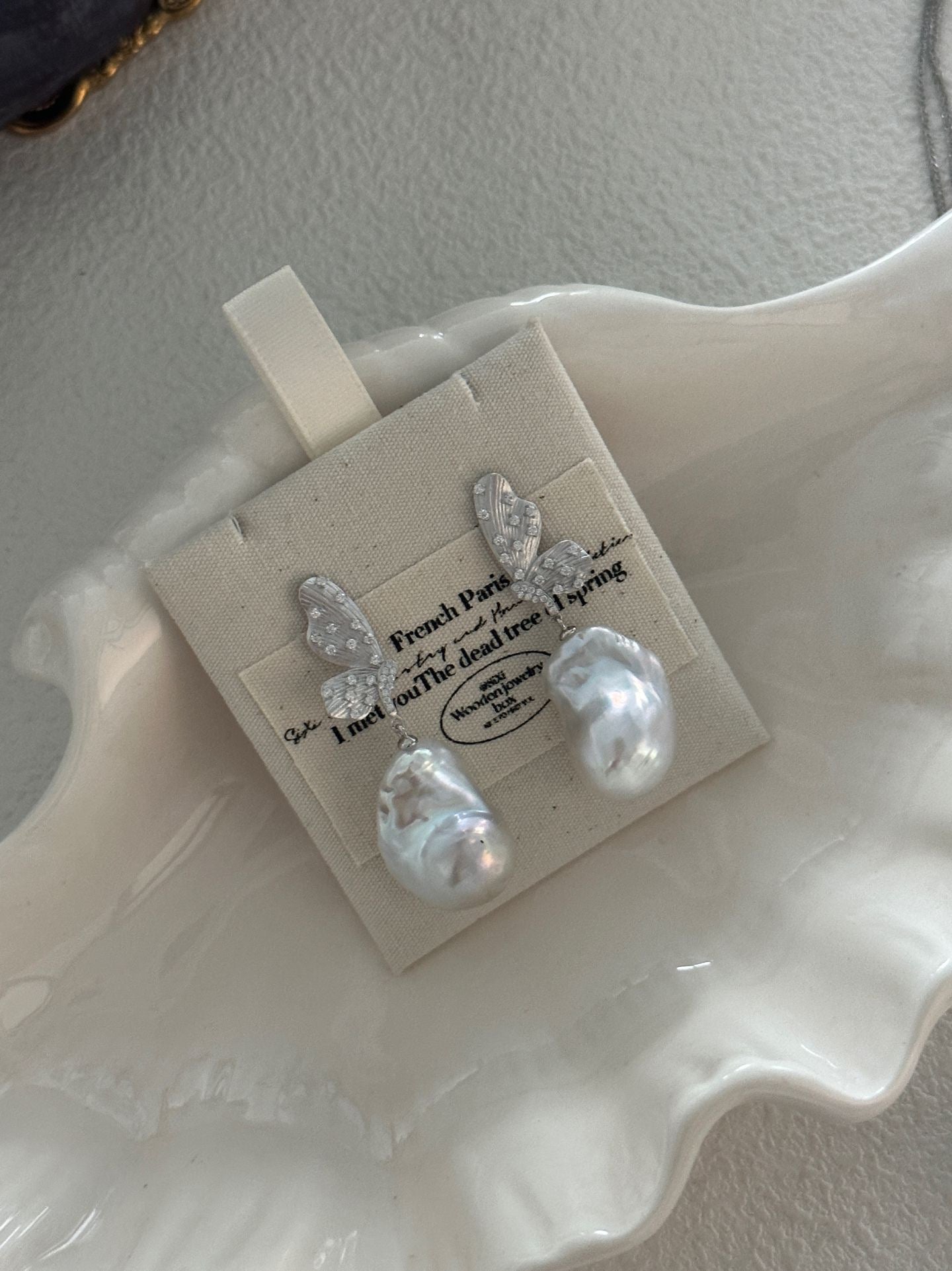 Butterfly Baroque Pearl Earrings