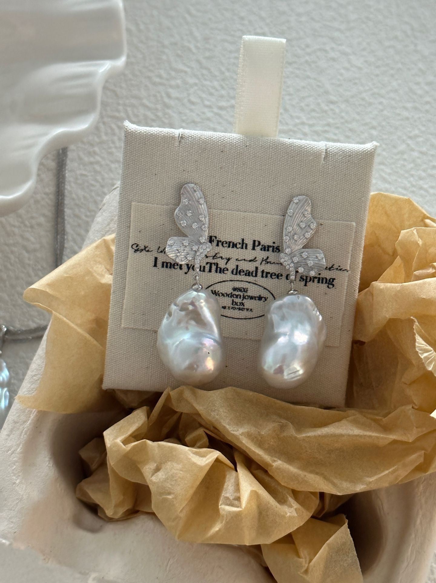 Butterfly Baroque Pearl Earrings