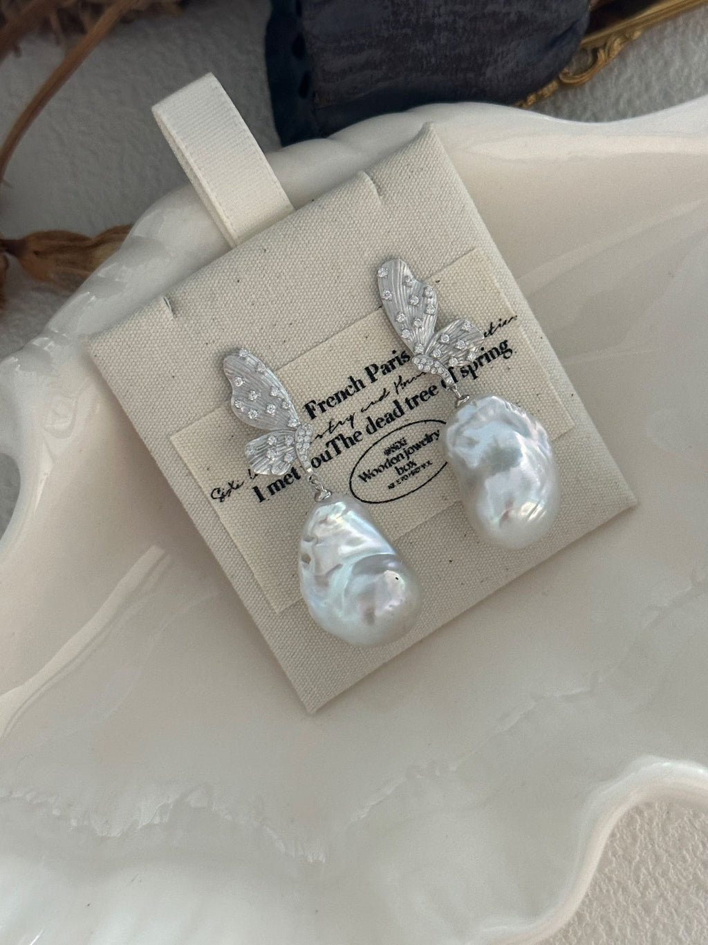 Butterfly Baroque Pearl Earrings